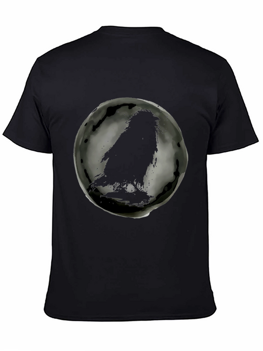 Raven Ink Circle Graphic Tee - Stylish Casual Wear