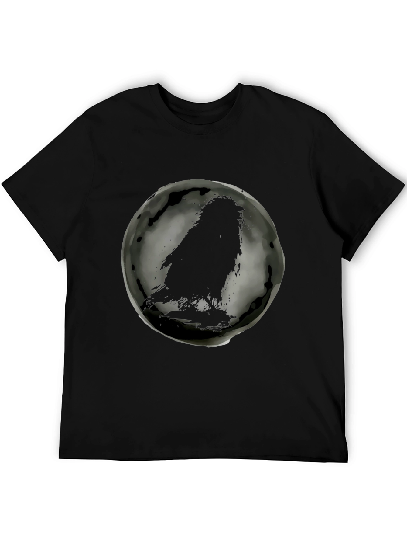 Raven Ink Circle Graphic Tee - Stylish Casual Wear
