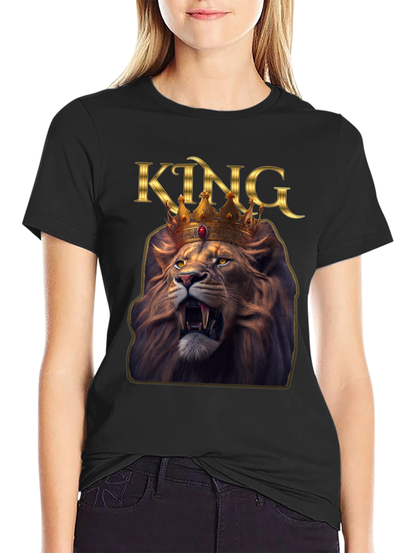 King Lion Graphic Tee - Black T-Shirt