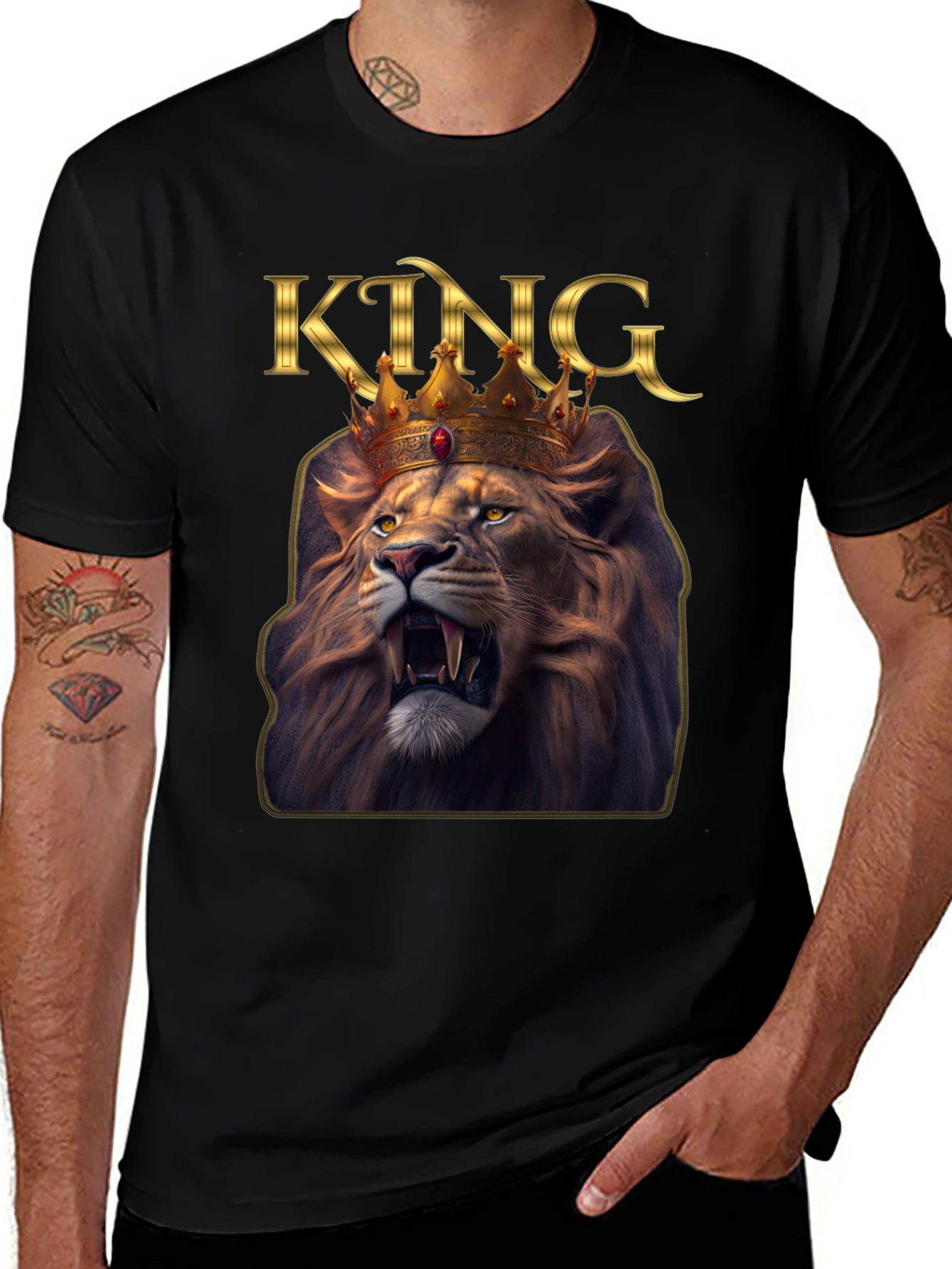 King Lion Graphic Tee - Black T-Shirt