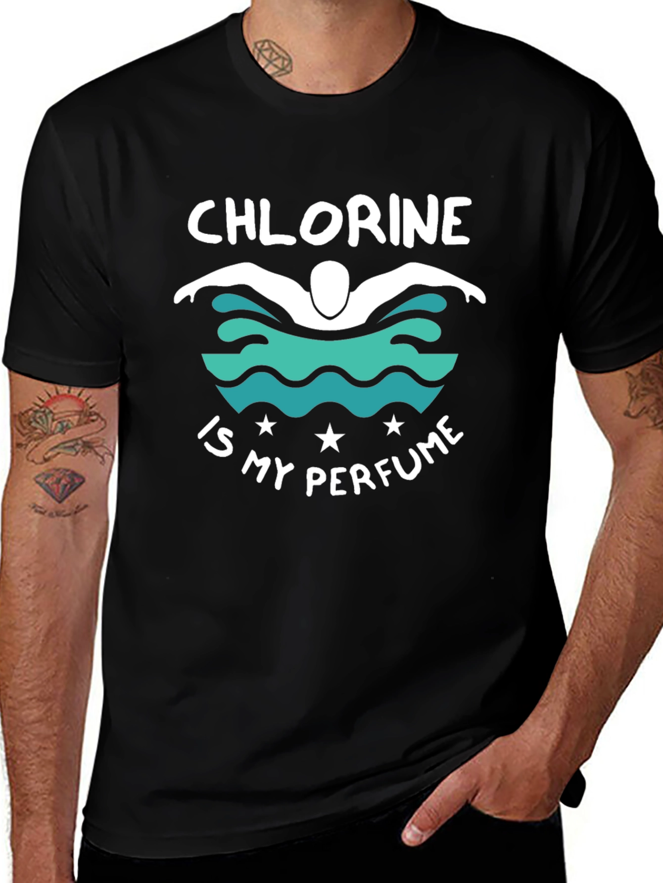 Chlorine is My Perfume Black Graphic T-Shirt
