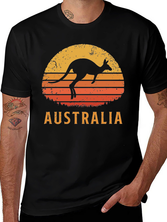 Australia Kangaroo Sunset Graphic T-Shirt