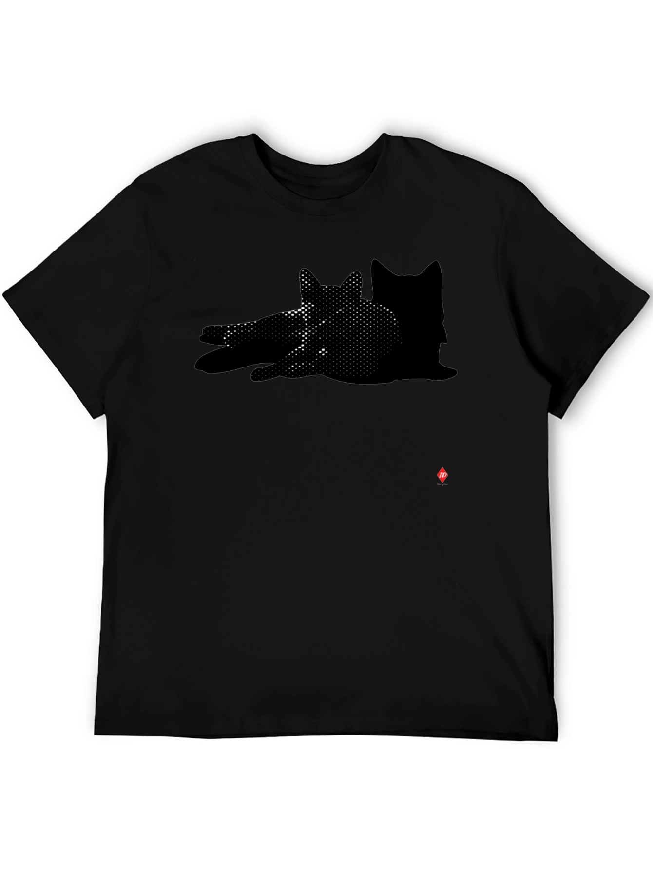 Shadow Cat Graphic Black T-Shirt