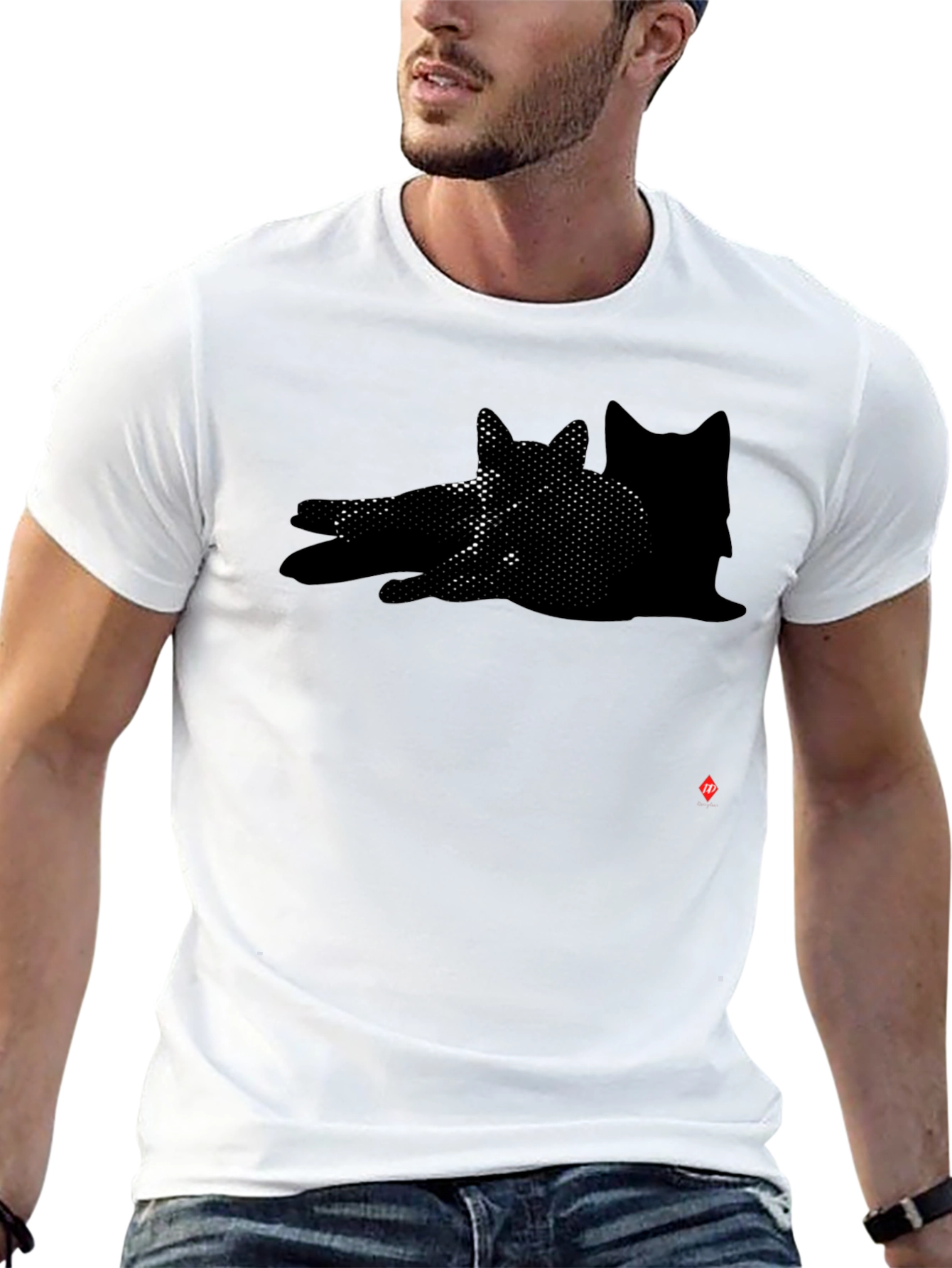 Shadow Cat Graphic Black T-Shirt