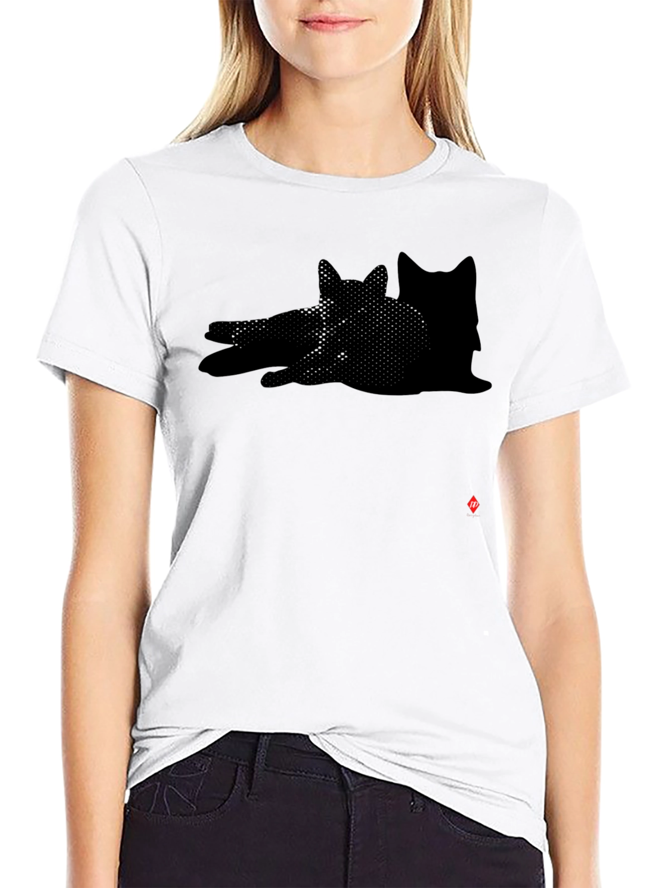 Shadow Cat Graphic Black T-Shirt