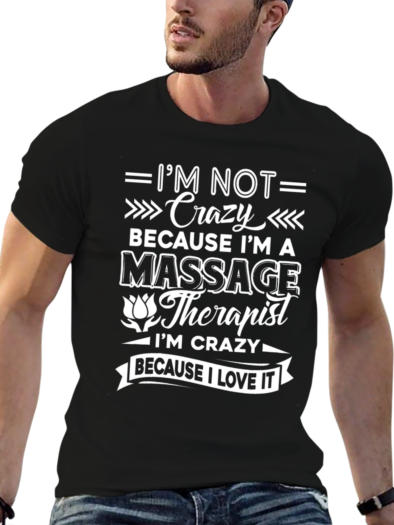 Crazy Massage Therapist T-Shirt - Black Graphic Tee
