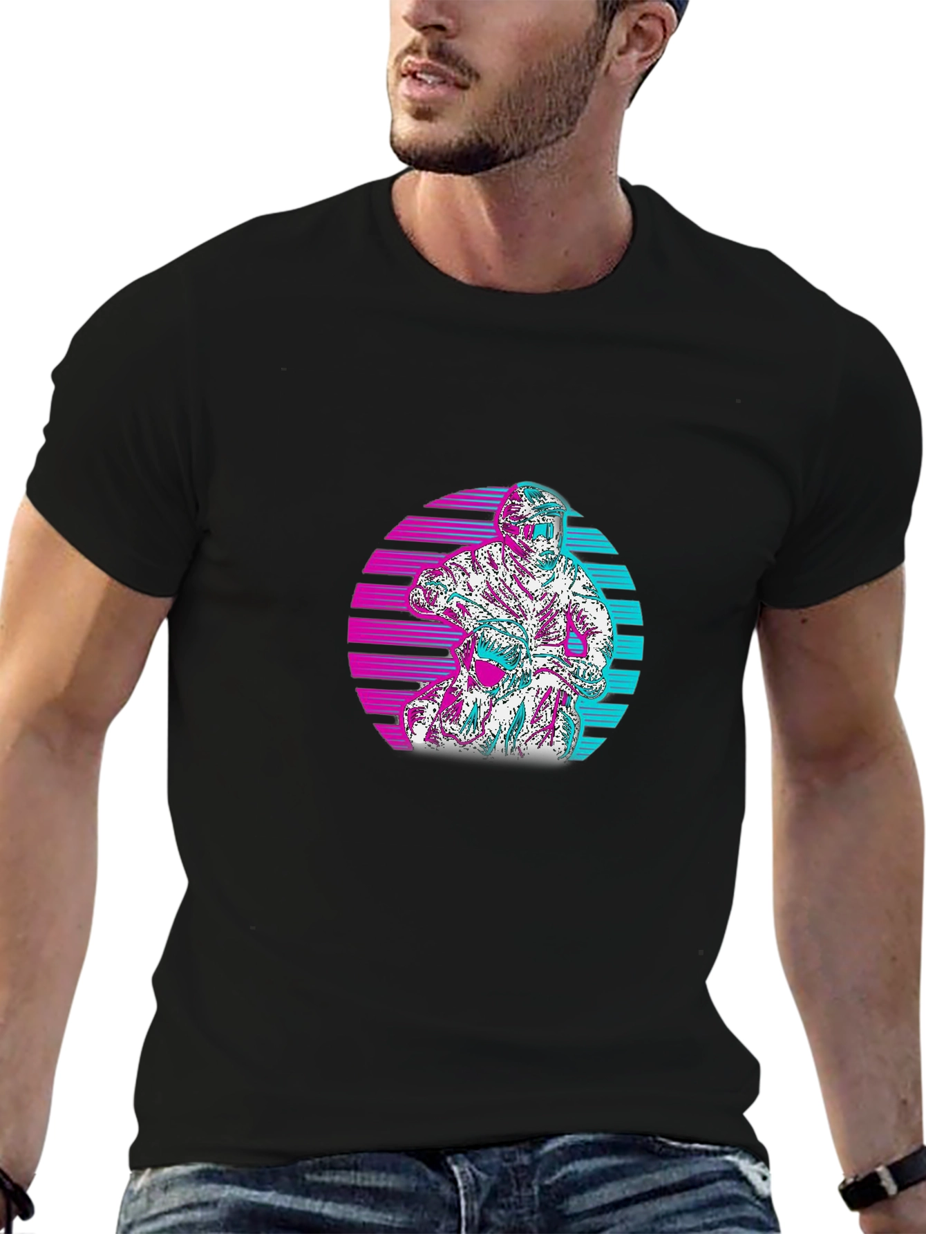 Retro Motocross T-Shirt - Black Cotton Tee