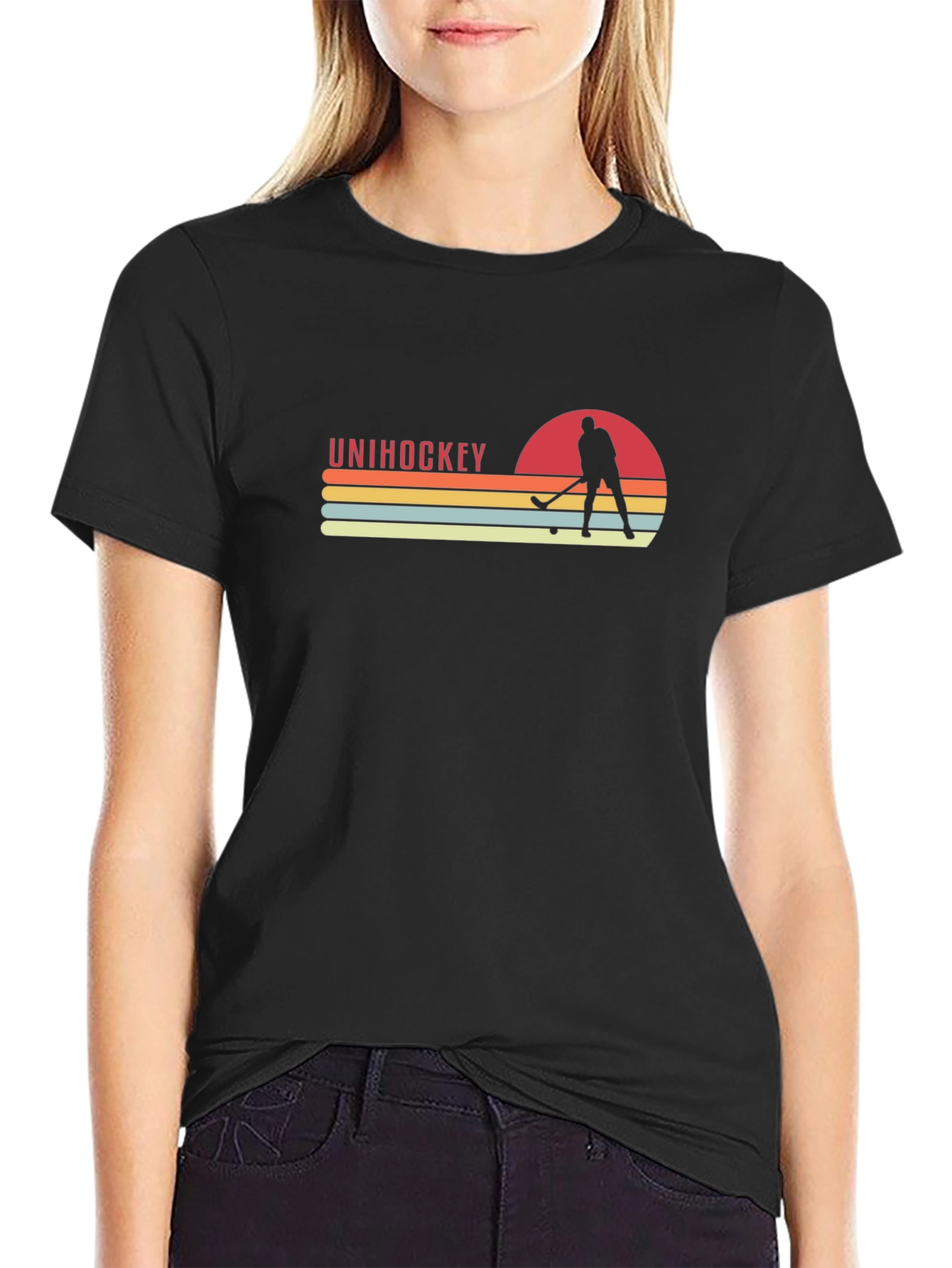 Unihockey Sunset Graphic Tee - Retro Hockey T-Shirt