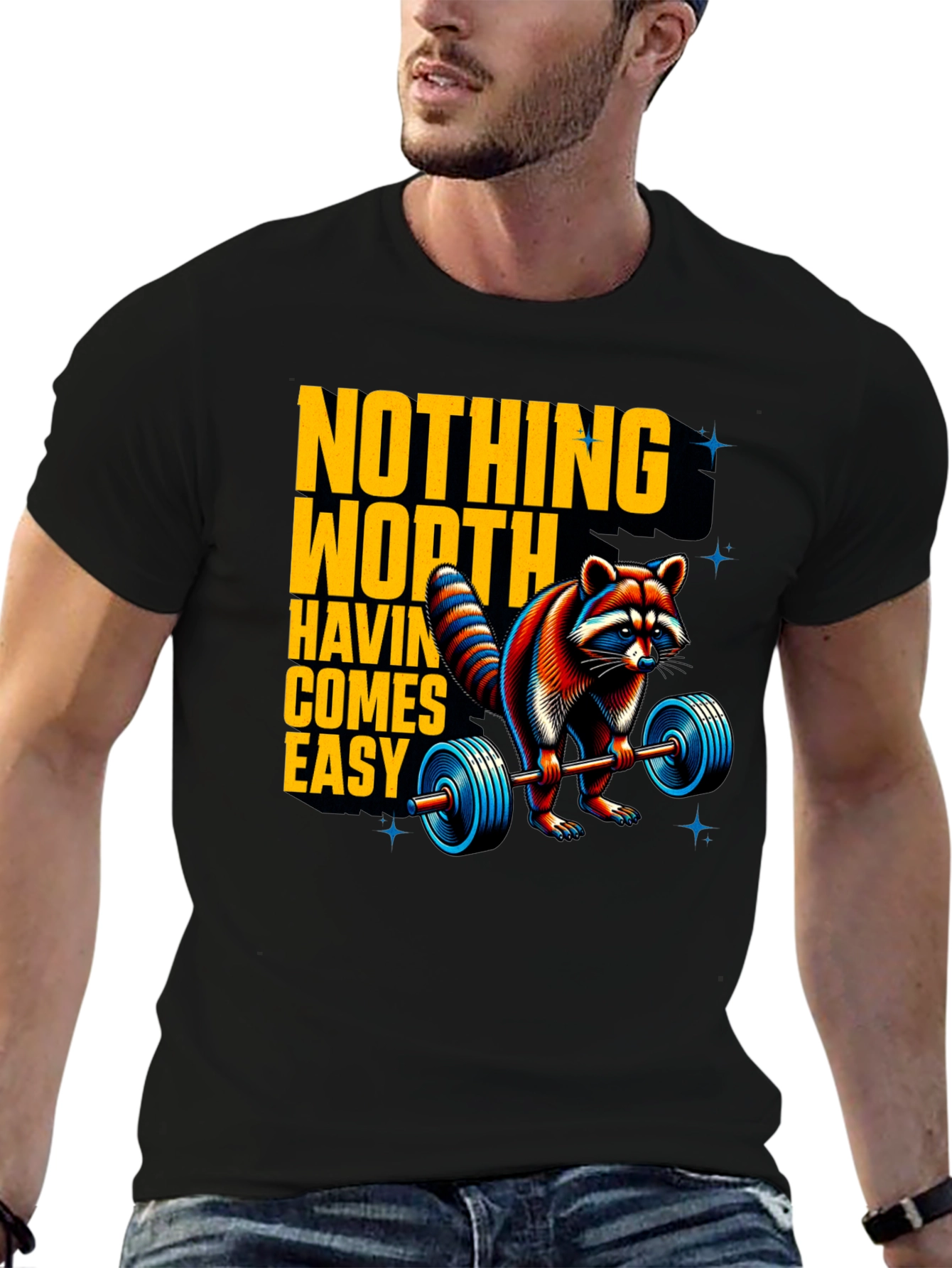 Motivational Raccoon Lifting T-Shirt