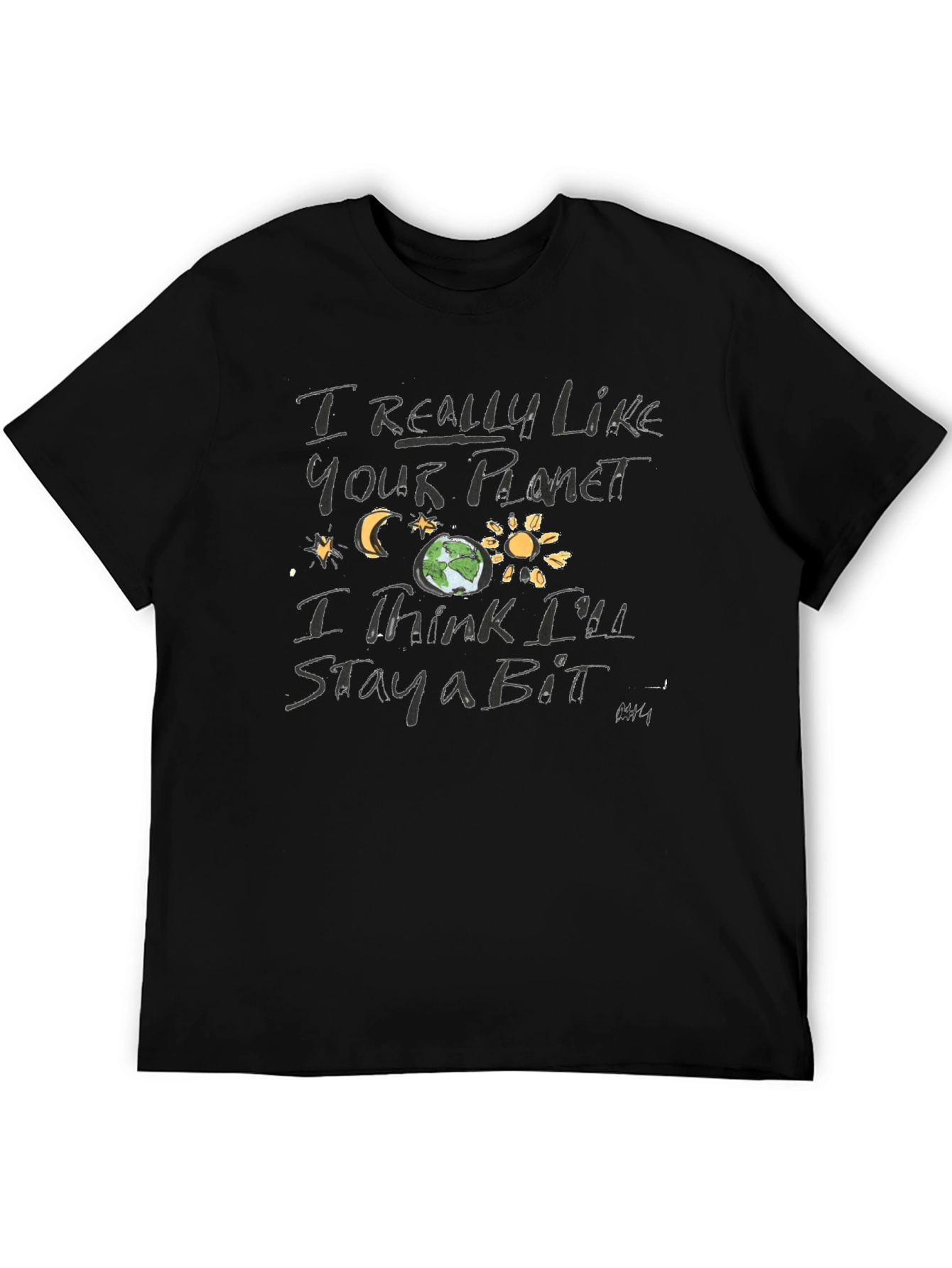 I Really Like Your Planet Black Graphic Tee