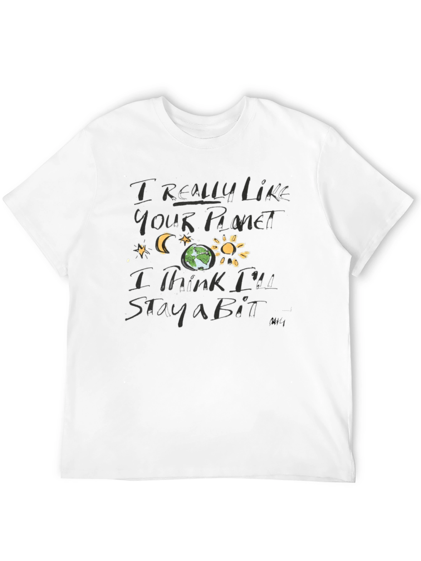 I Really Like Your Planet Black Graphic Tee