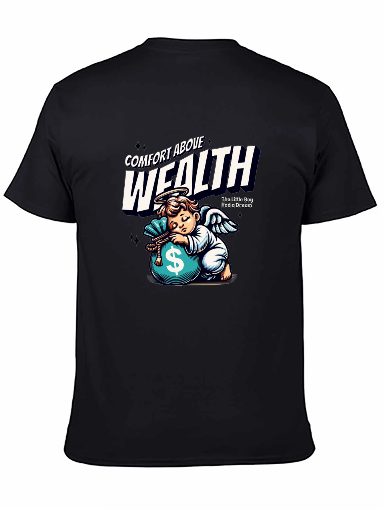 Comfort Above Wealth Angel Graphic T-Shirt