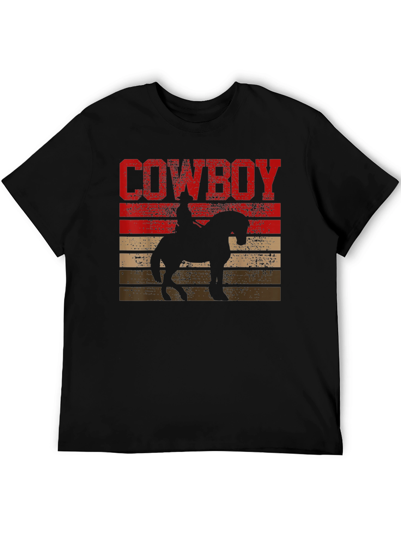 Cowboy Silhouette Graphic Tee - Western Style T-Shirt
