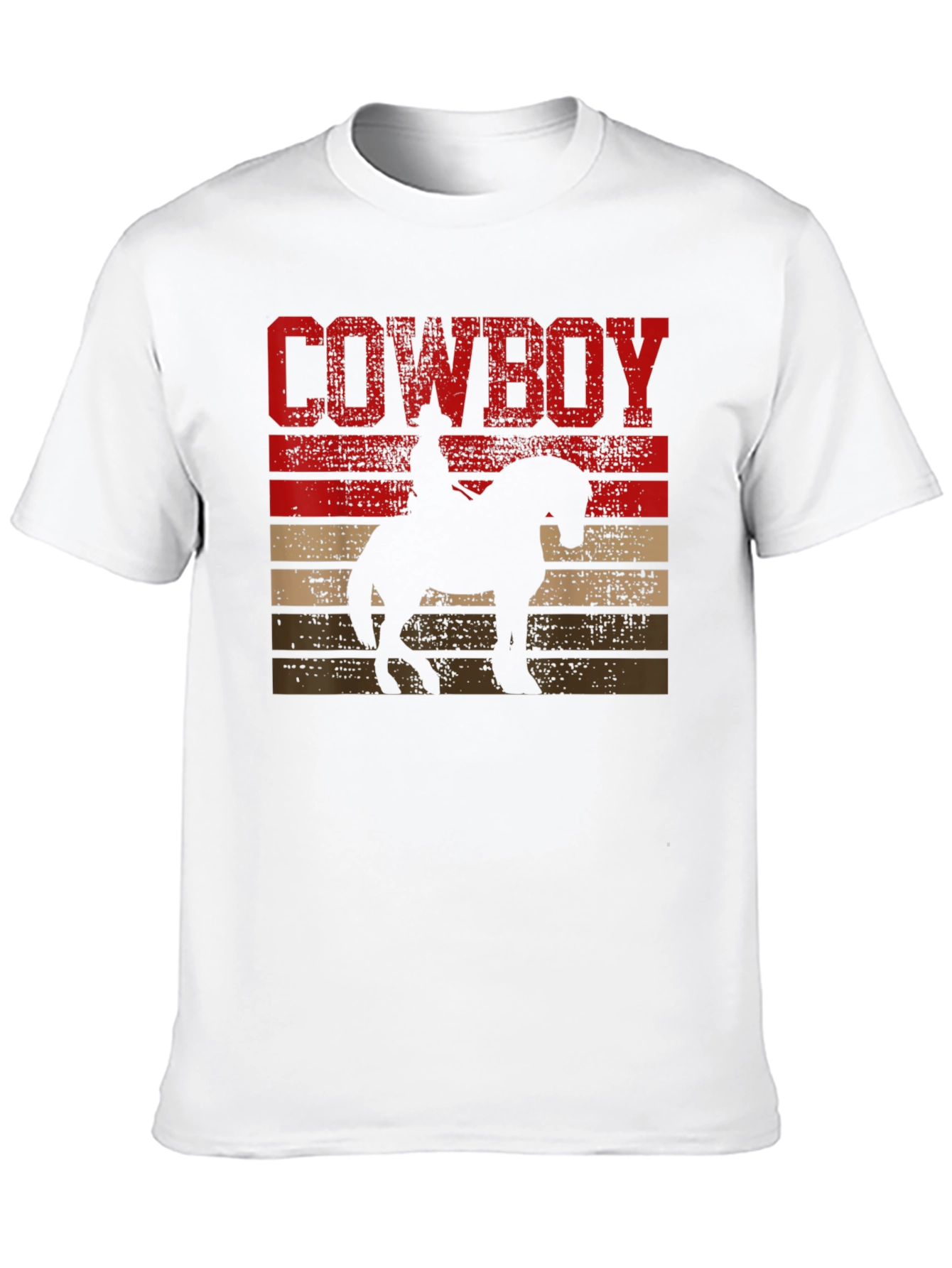 Cowboy Silhouette Graphic Tee - Western Style T-Shirt