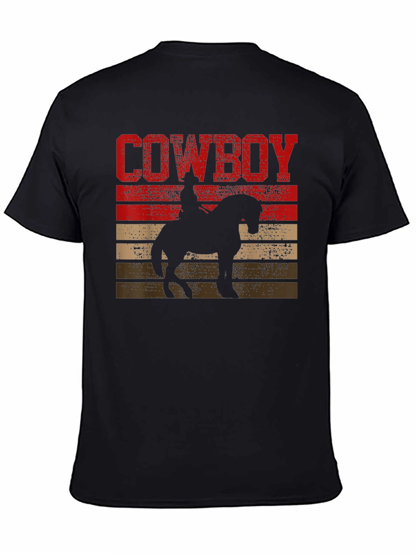 Cowboy Silhouette Graphic Tee - Western Style T-Shirt