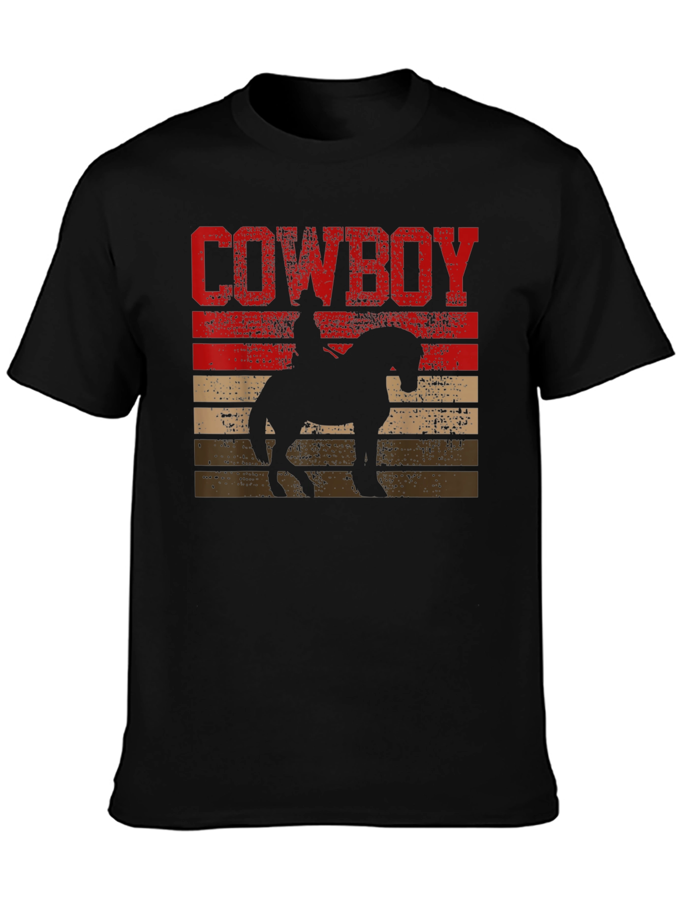 Cowboy Silhouette Graphic Tee - Western Style T-Shirt