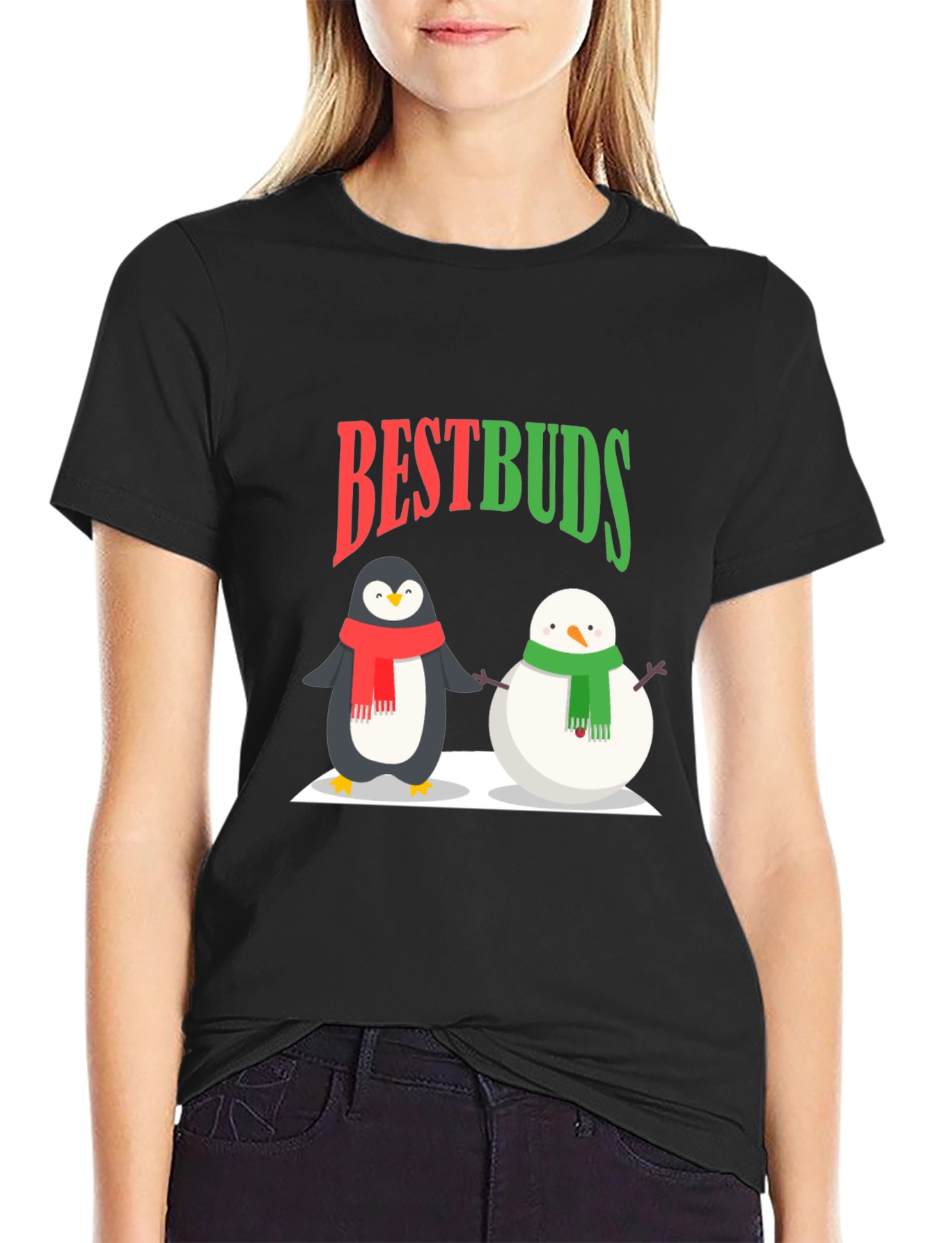 Best Buds Penguin & Snowman Graphic Tee