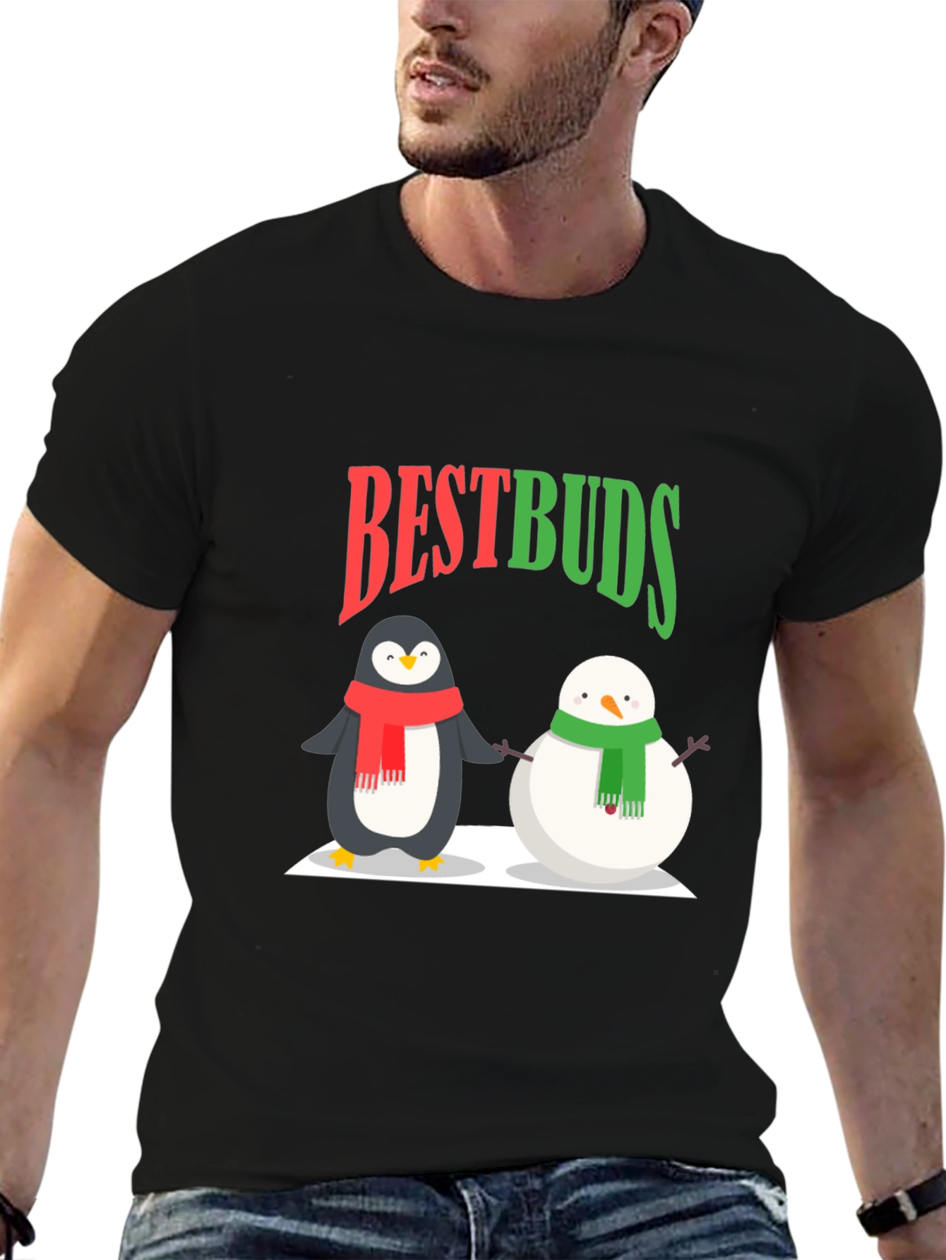 Best Buds Penguin & Snowman Graphic Tee