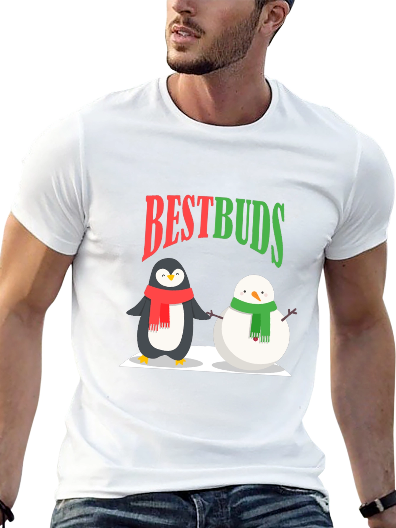Best Buds Penguin & Snowman Graphic Tee
