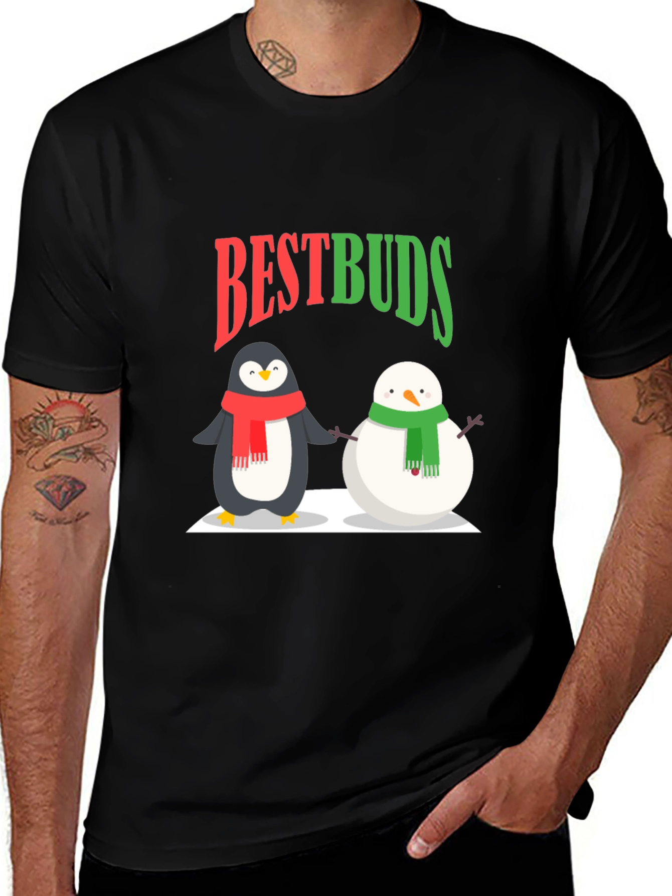 Best Buds Penguin & Snowman Graphic Tee