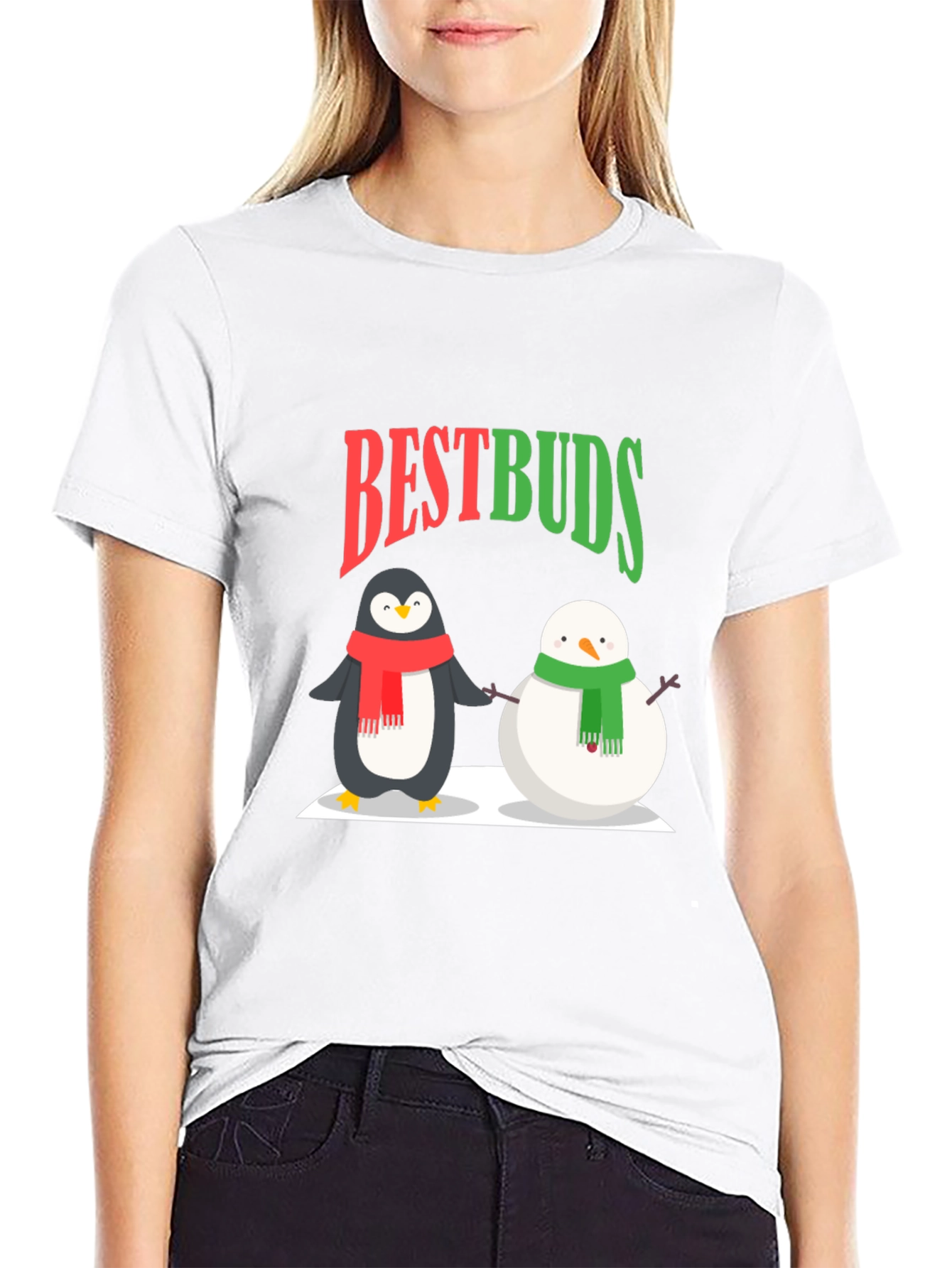 Best Buds Penguin & Snowman Graphic Tee