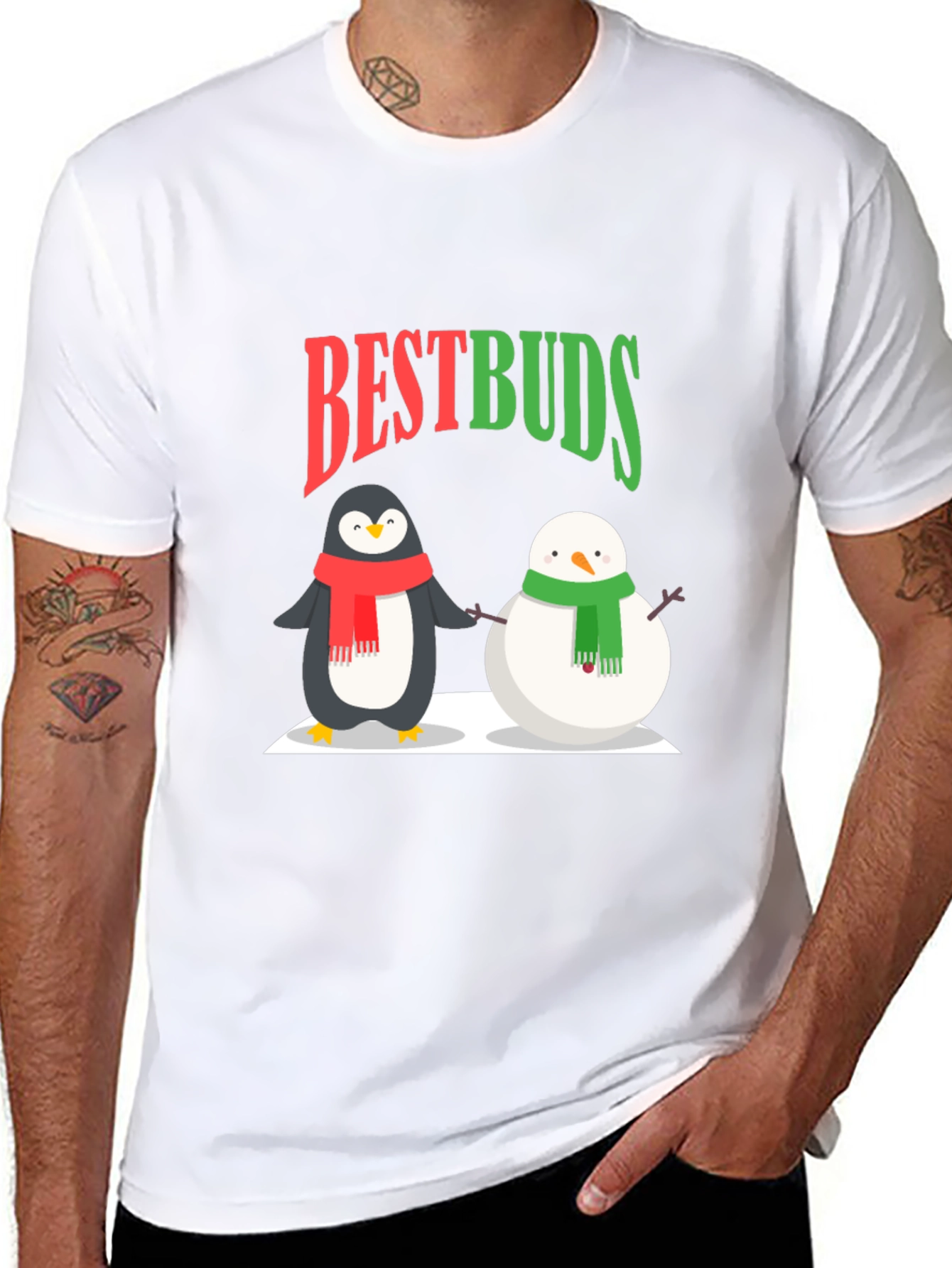 Best Buds Penguin & Snowman Graphic Tee