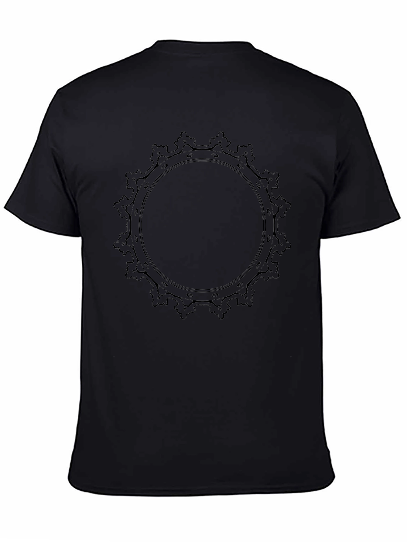 Graphic Print Black Crew Neck Tee