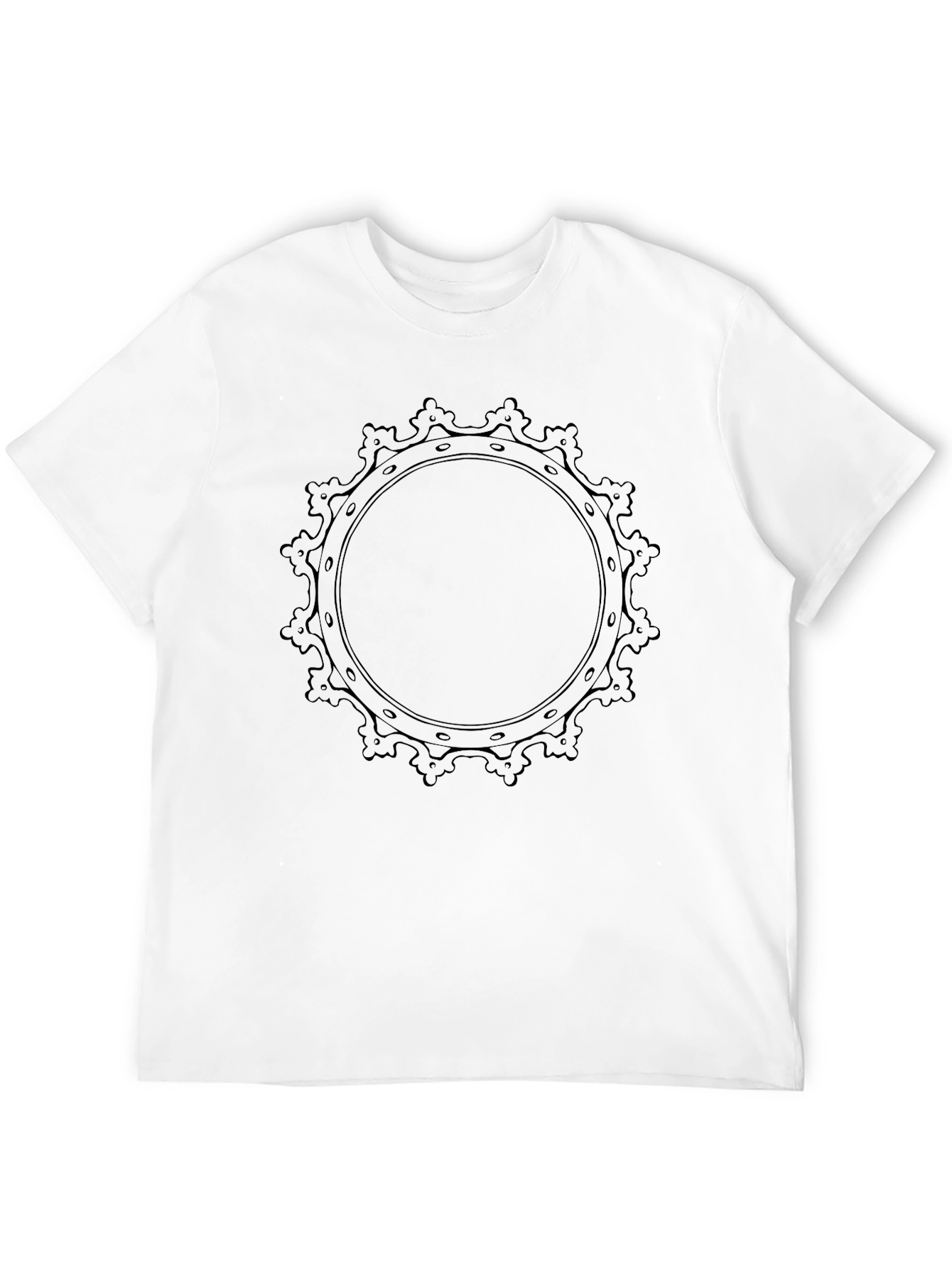 Graphic Print Black Crew Neck Tee