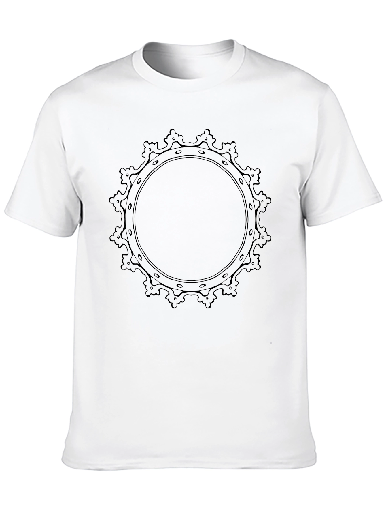 Graphic Print Black Crew Neck Tee