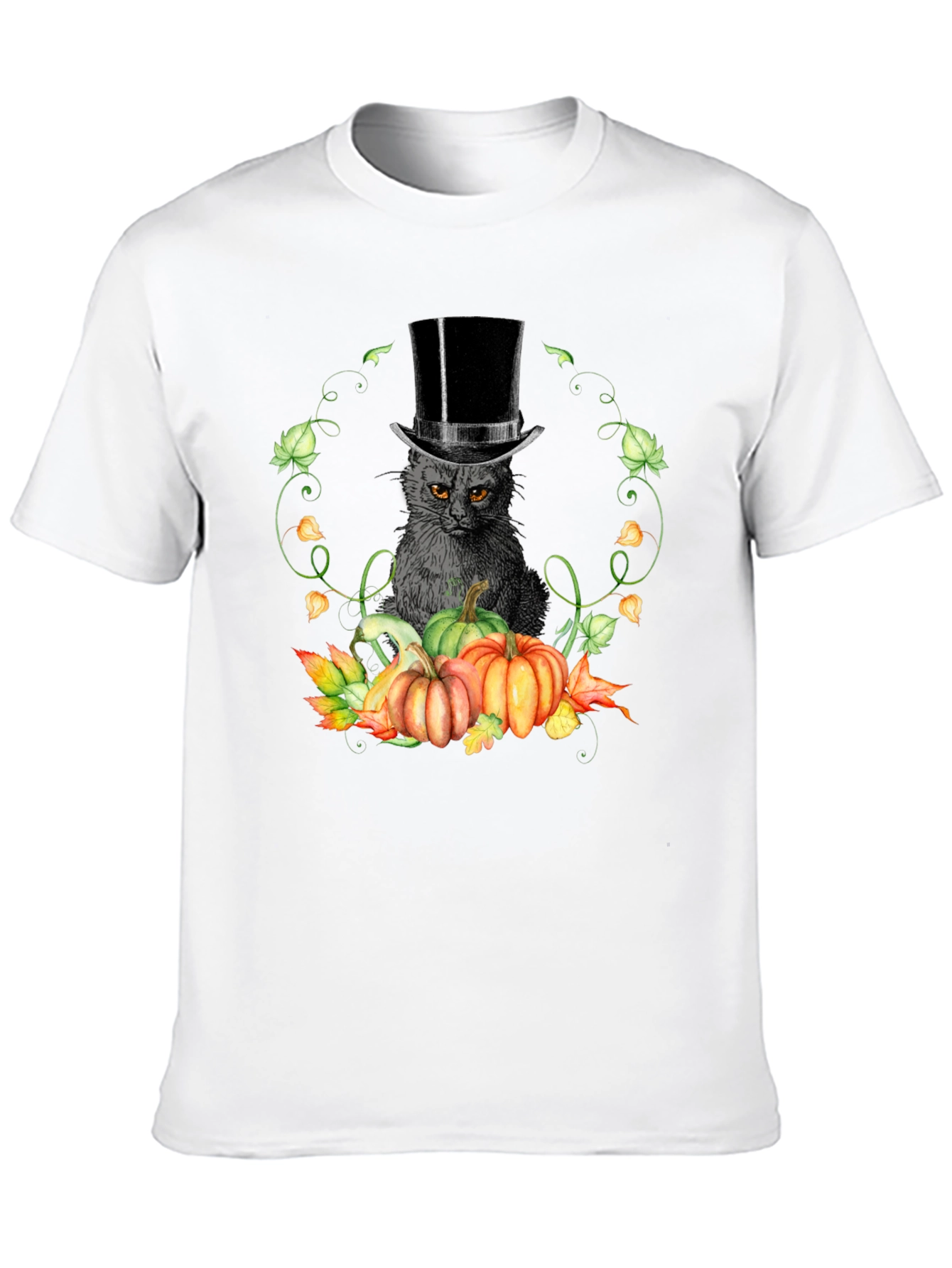 Halloween Cat & Pumpkin T-Shirt