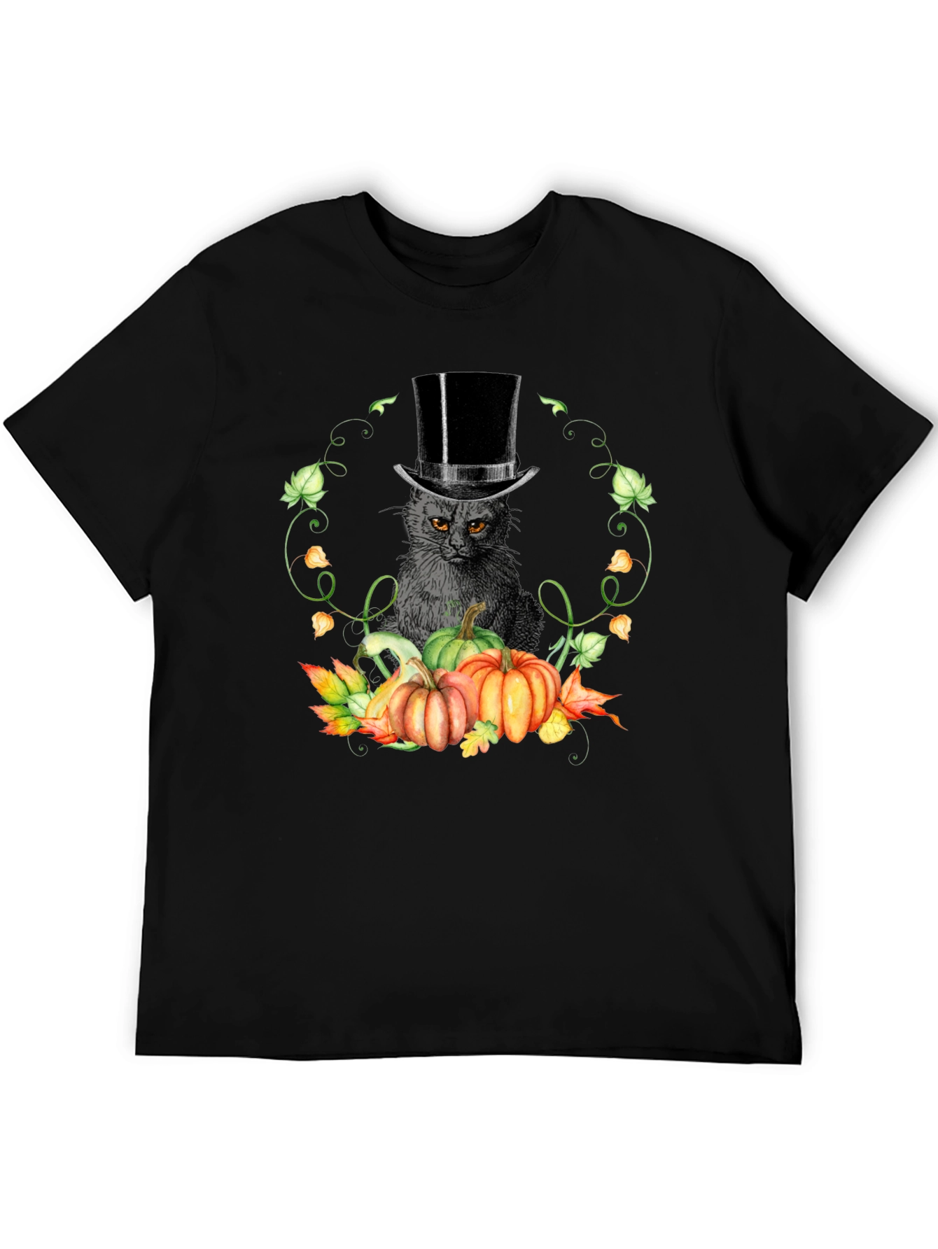 Halloween Cat & Pumpkin T-Shirt