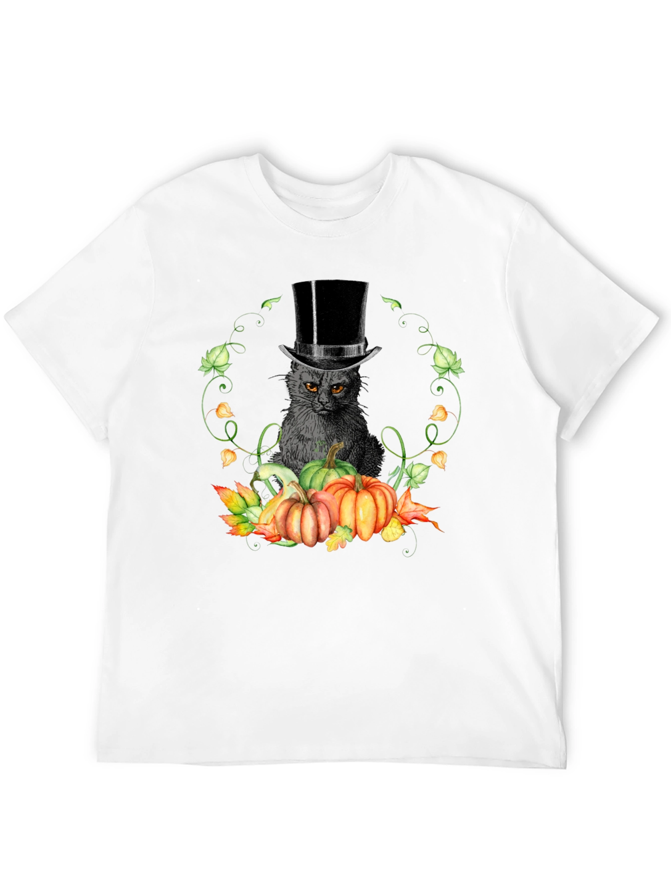Halloween Cat & Pumpkin T-Shirt