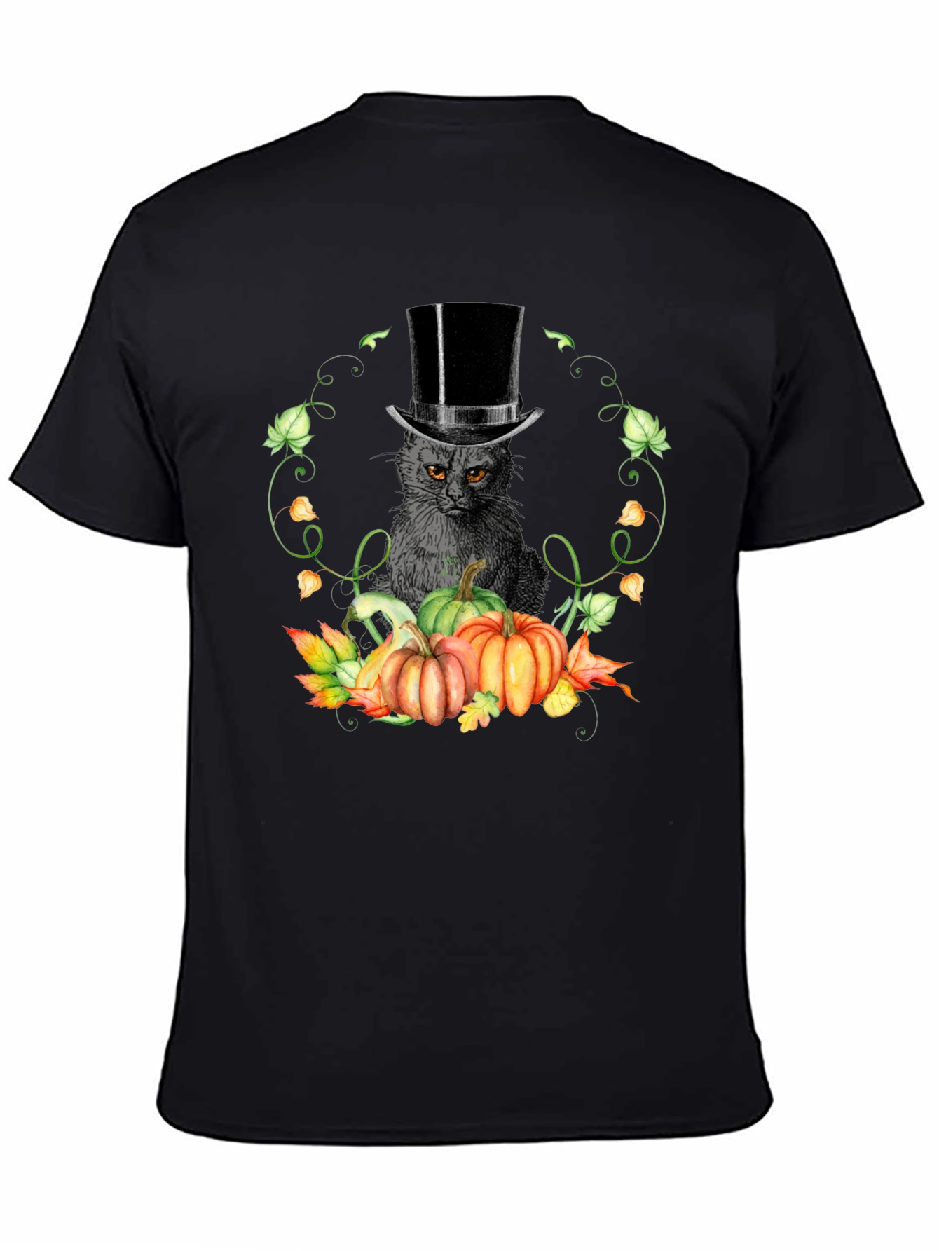 Halloween Cat & Pumpkin T-Shirt