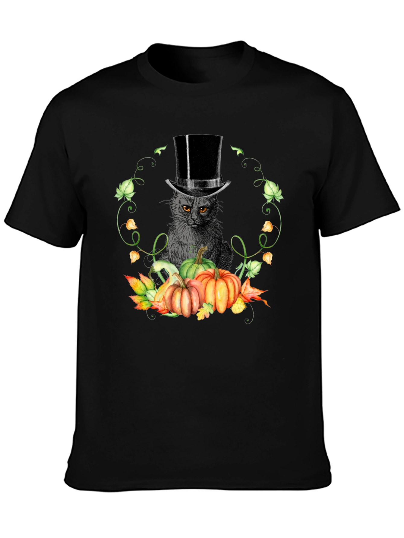 Halloween Cat & Pumpkin T-Shirt