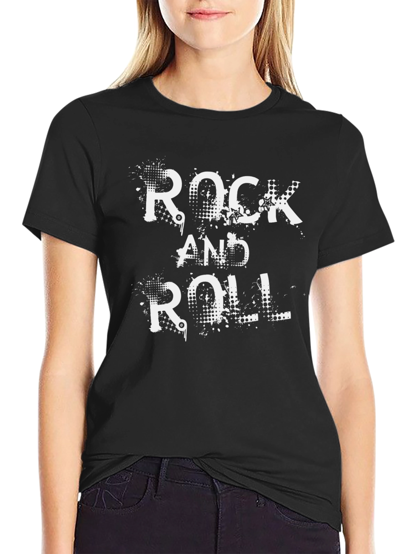 Rock and Roll Graphic Black Tee
