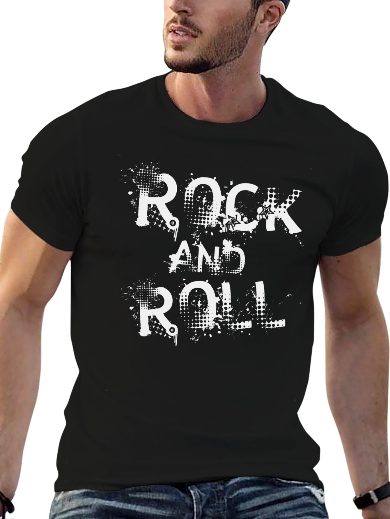 Rock and Roll Graphic Black Tee