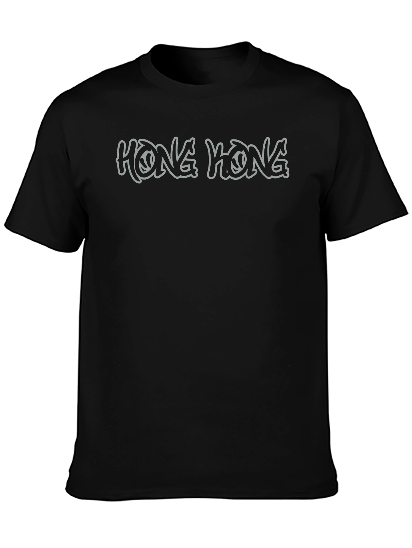Hong Kong Graphic Print Black T-Shirt