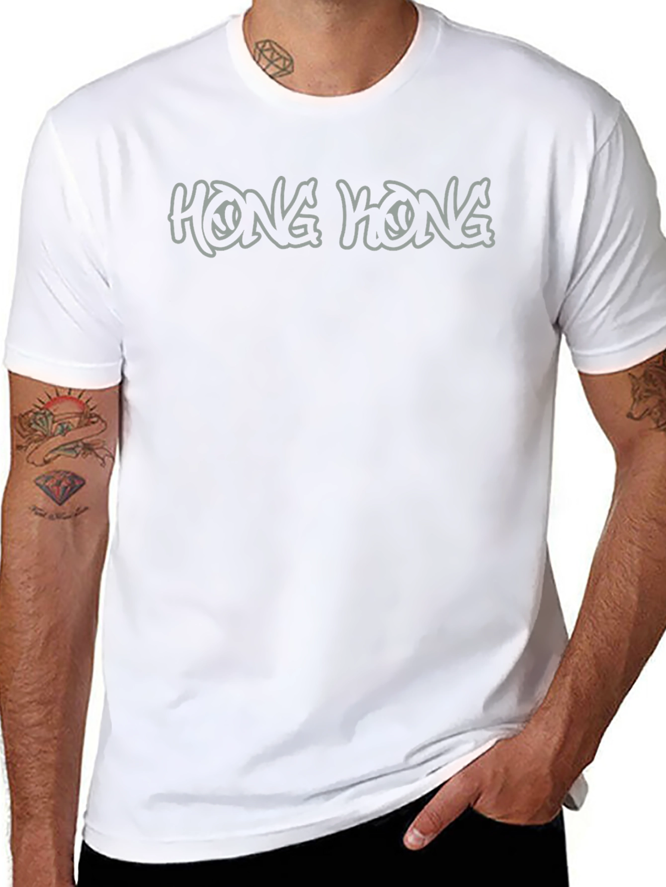 Hong Kong Graphic Print Black T-Shirt