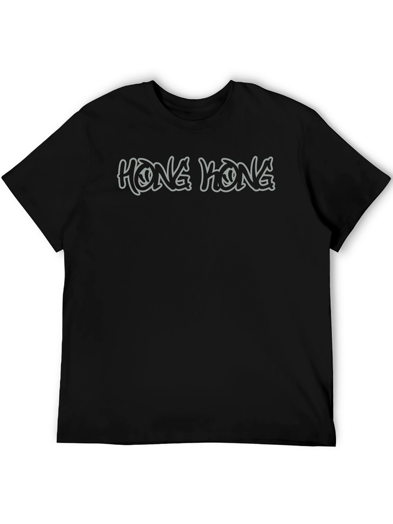 Hong Kong Graphic Print Black T-Shirt