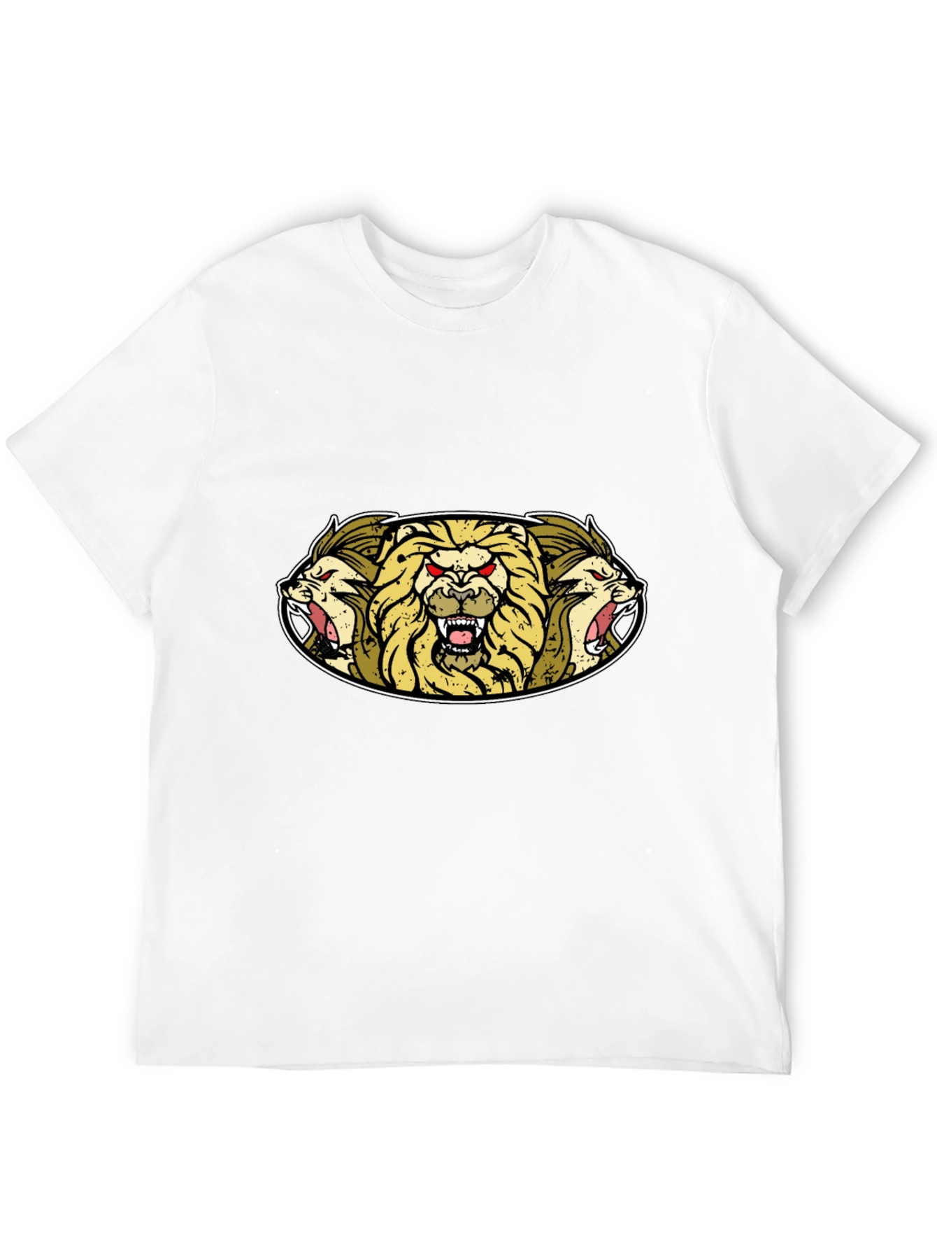 Lion Heads Graphic Tee - Mens Black T-Shirt