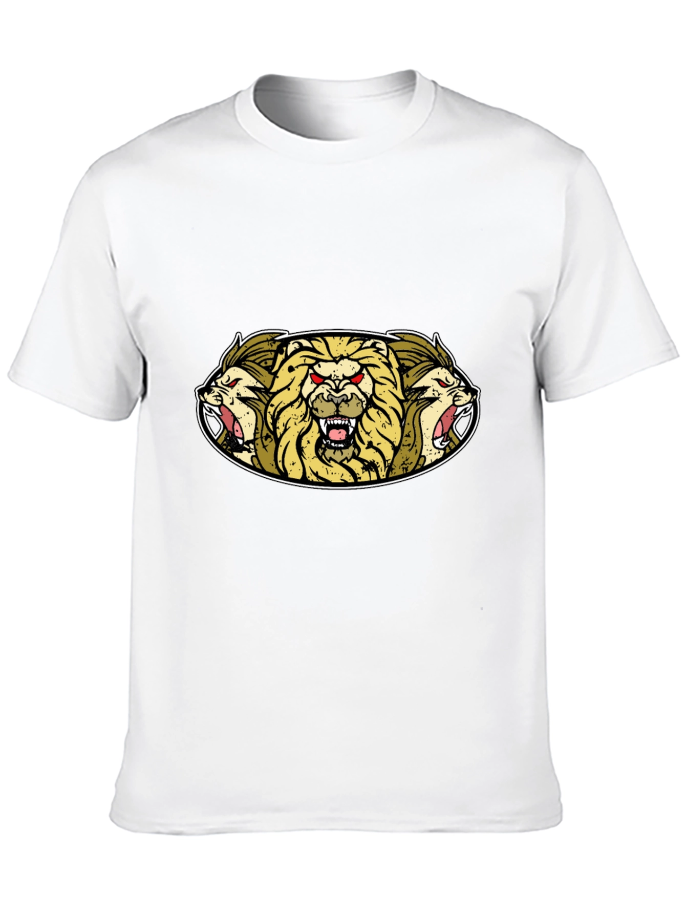 Lion Heads Graphic Tee - Mens Black T-Shirt