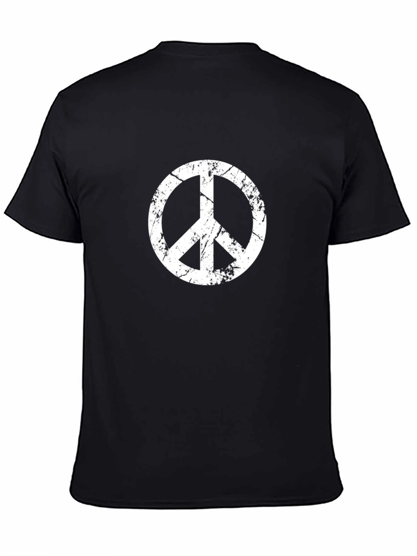 Distressed Peace Sign Black T-Shirt