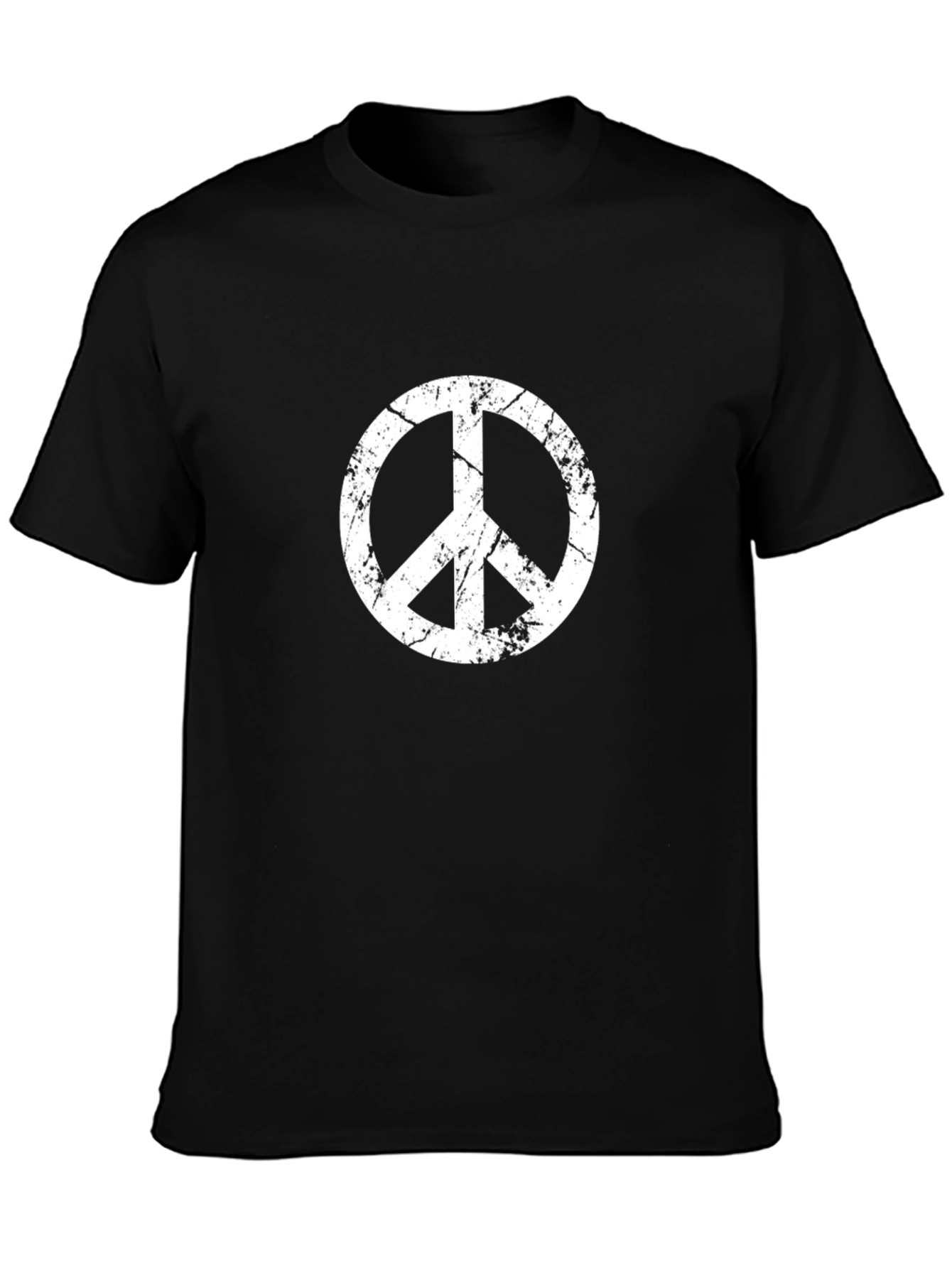 Distressed Peace Sign Black T-Shirt