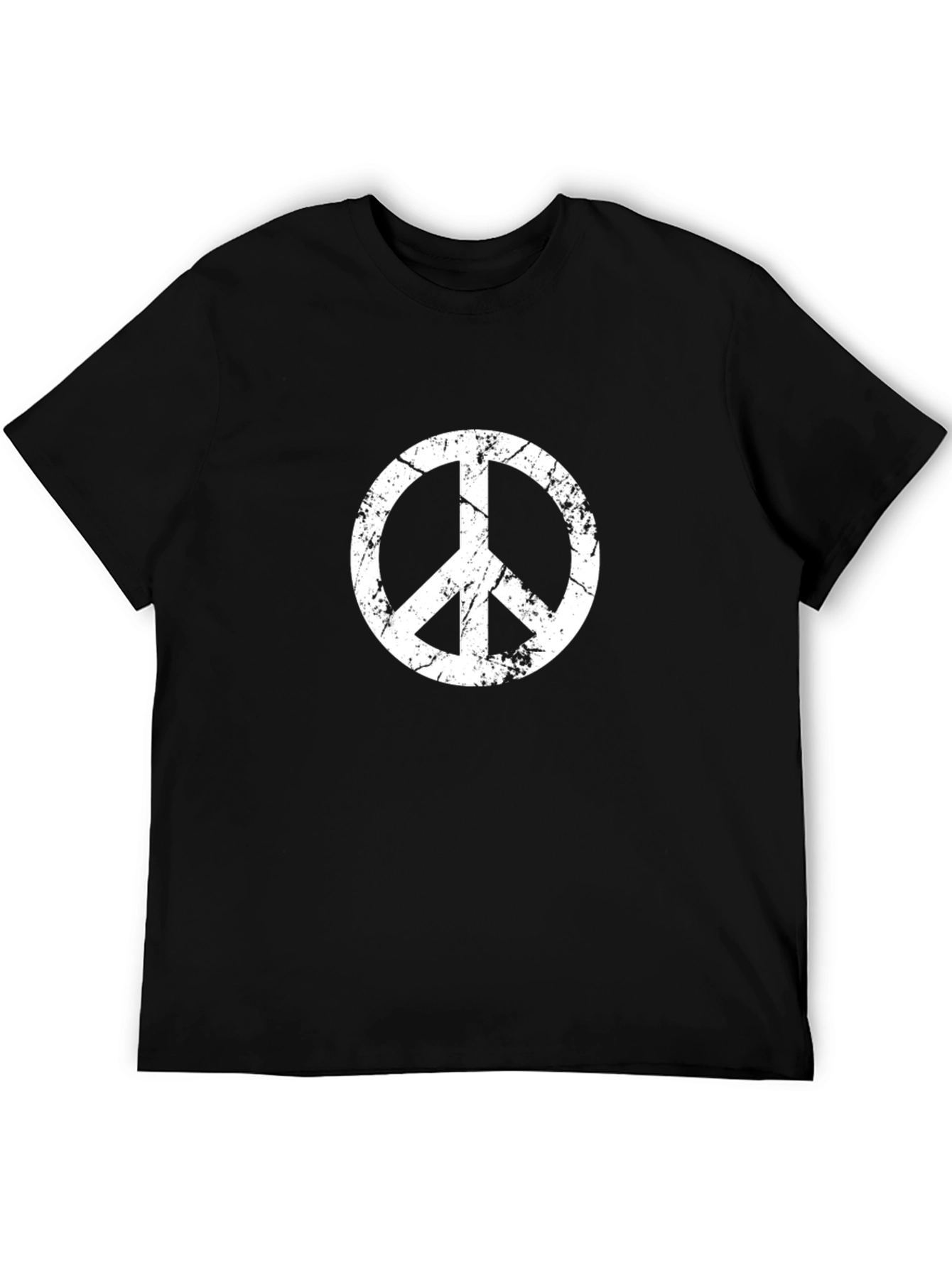 Distressed Peace Sign Black T-Shirt