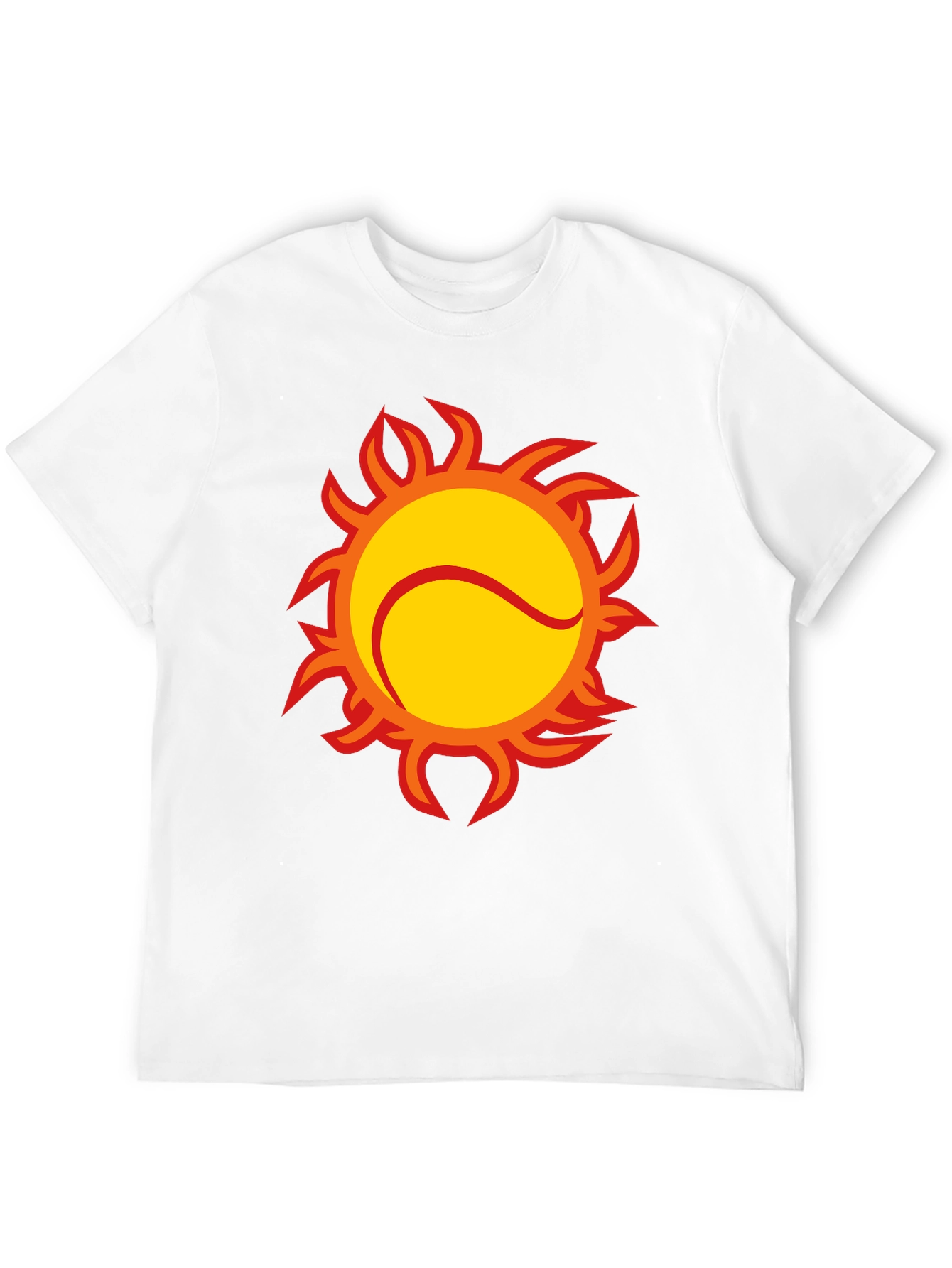 Fiery Tennis Ball Graphic Tee - Black