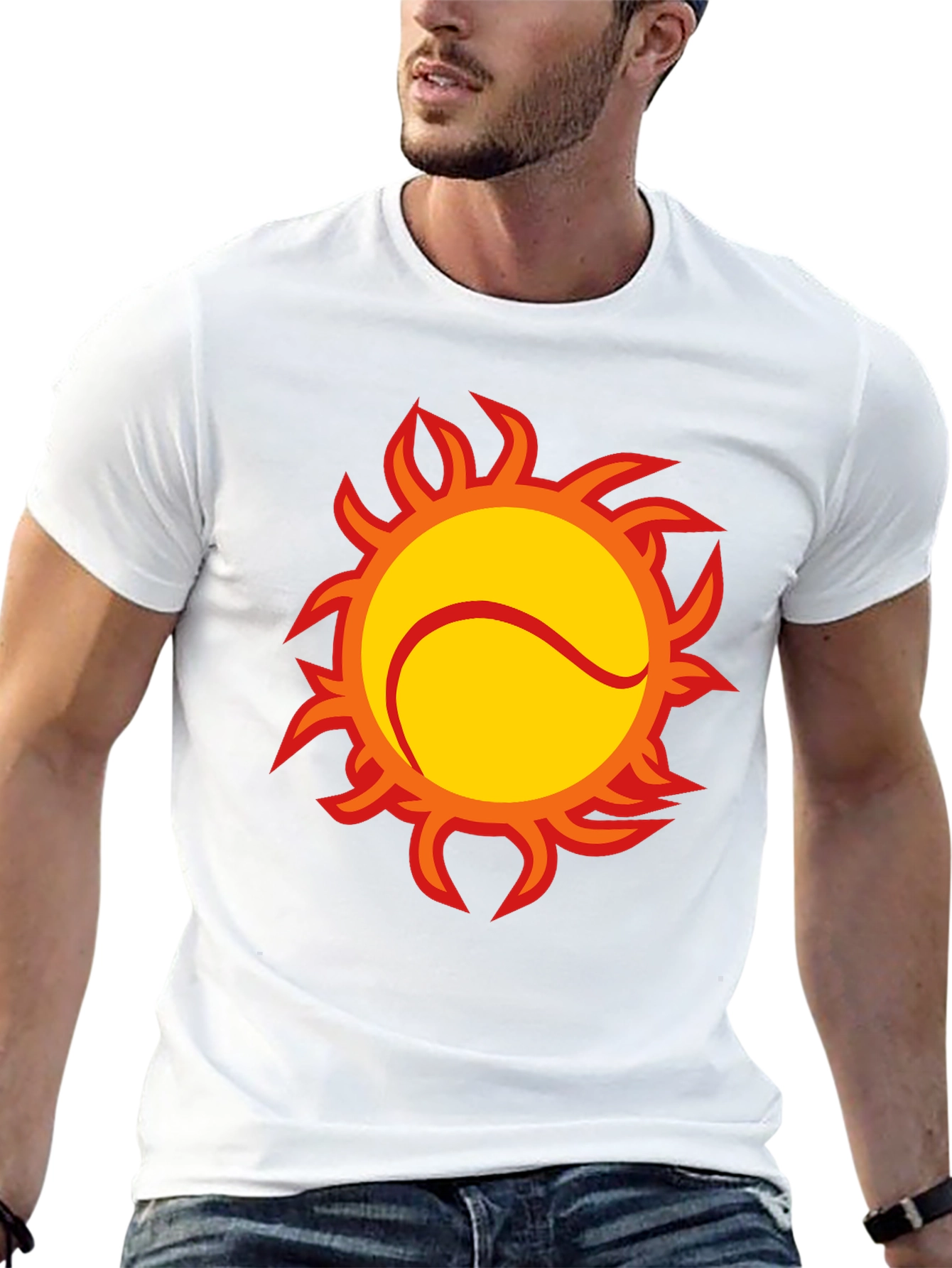 Fiery Tennis Ball Graphic Tee - Black