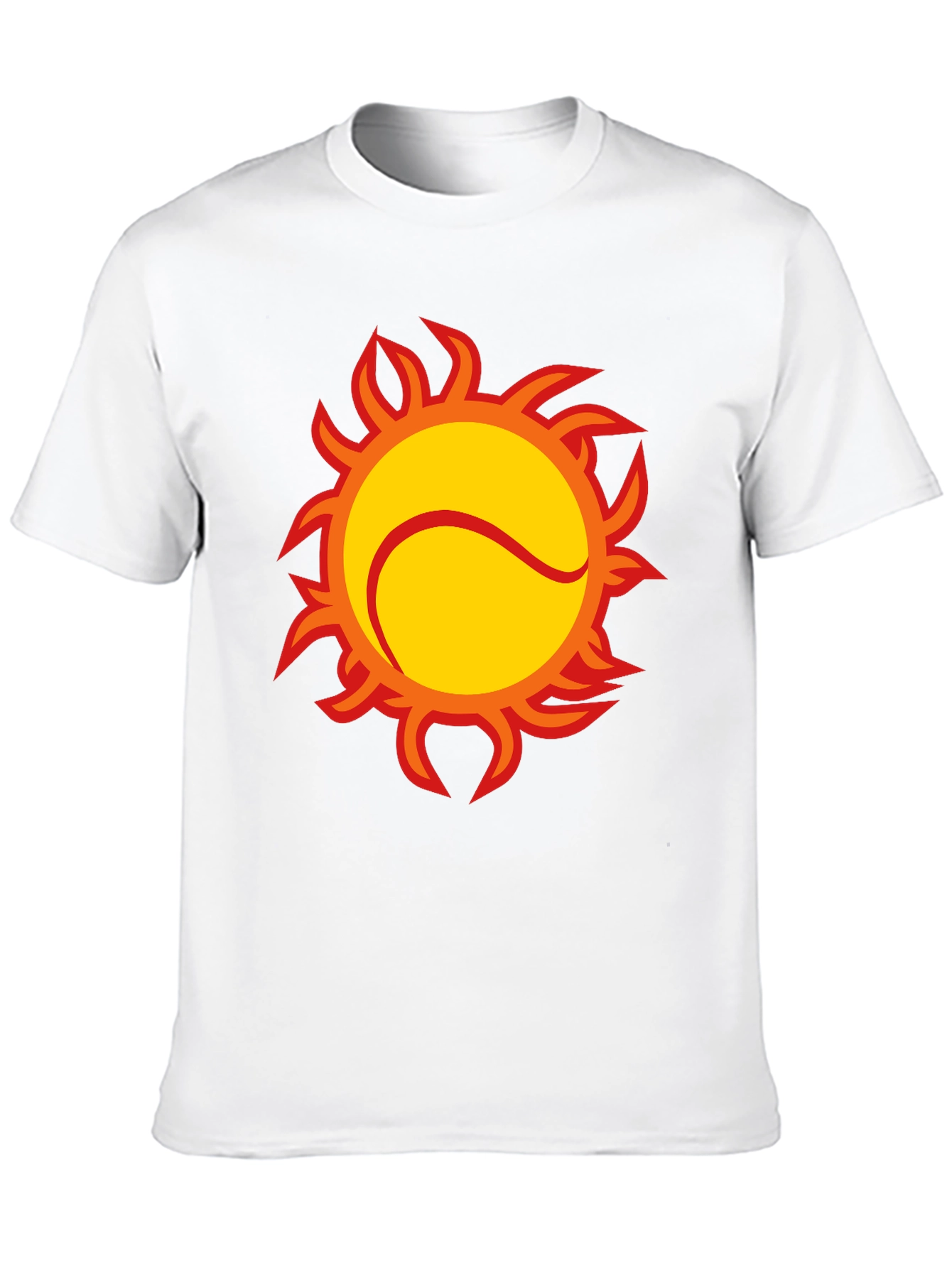 Fiery Tennis Ball Graphic Tee - Black
