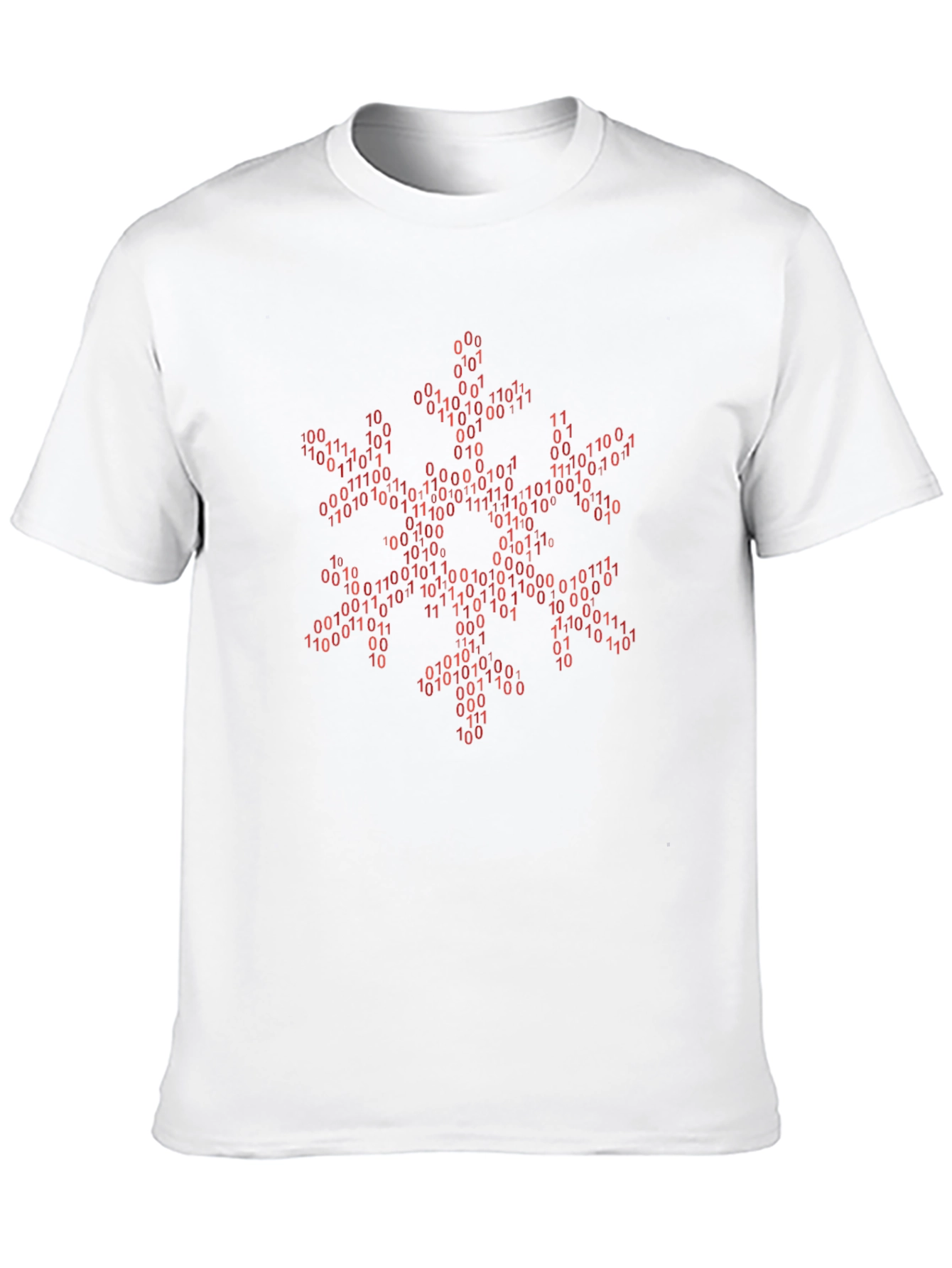 Binary Snowflake Graphic Tee - Coding Winter Shirt