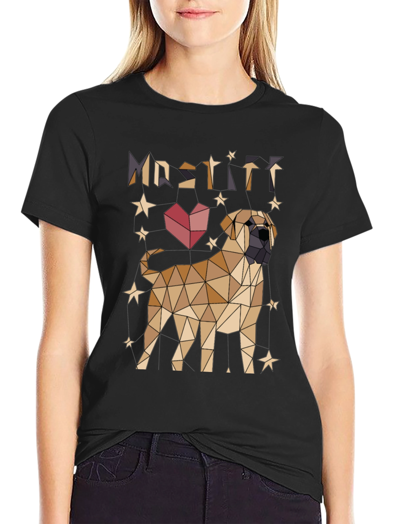 Geometric Mastiff Dog Lover T-Shirt