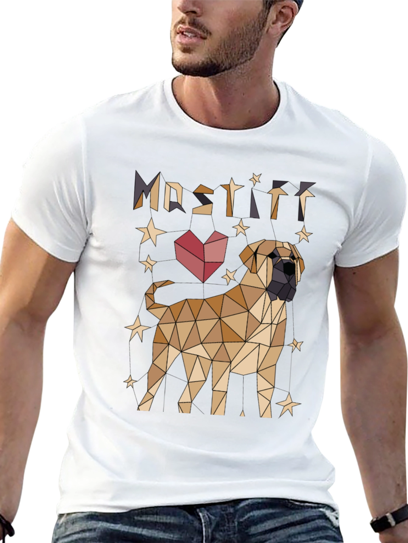 Geometric Mastiff Dog Lover T-Shirt